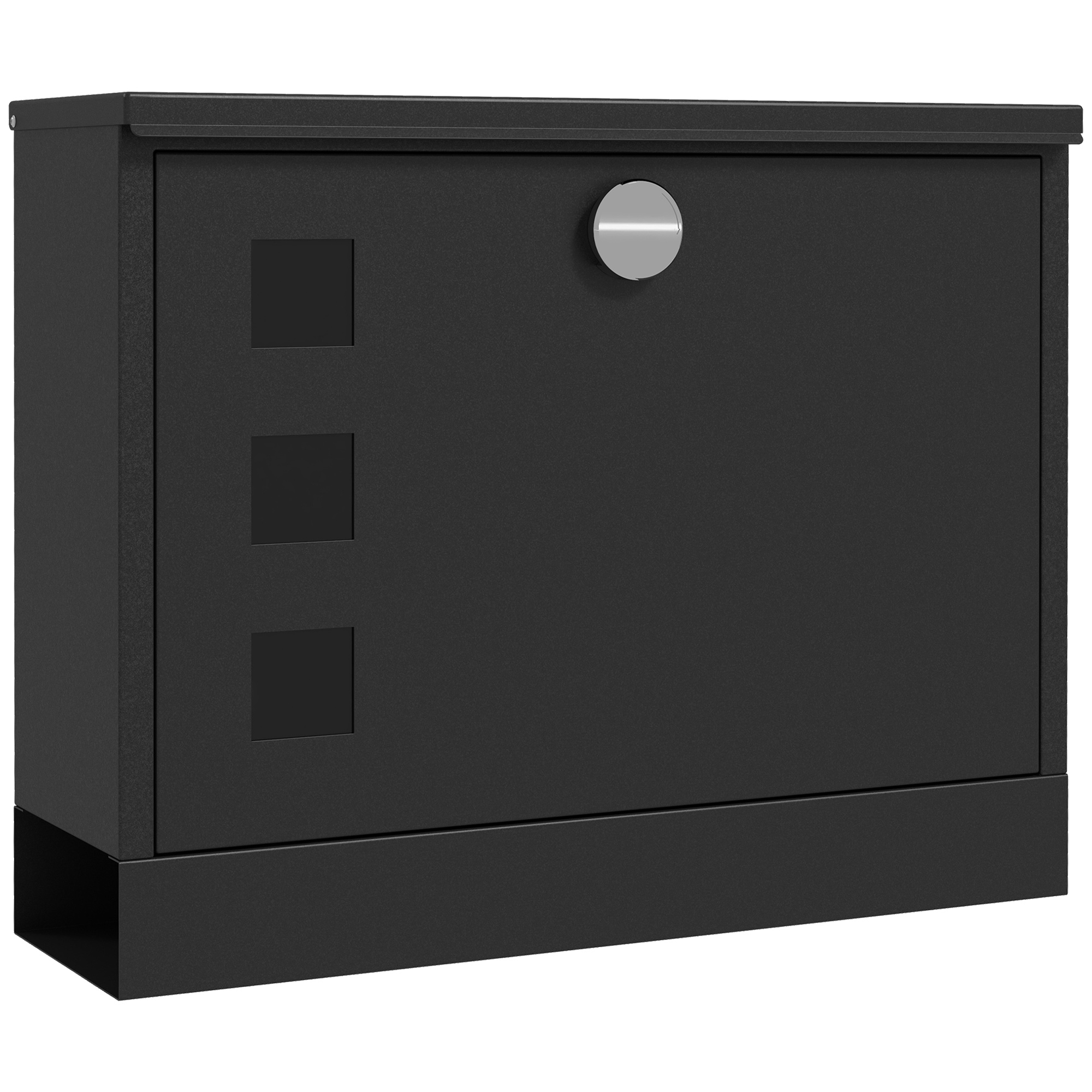 Wall Mounted Letterbox, Weatherproof Post Box, Modern Mailbox with 2 Keys and Viewing Windows, Easy to Install - Life Essentials