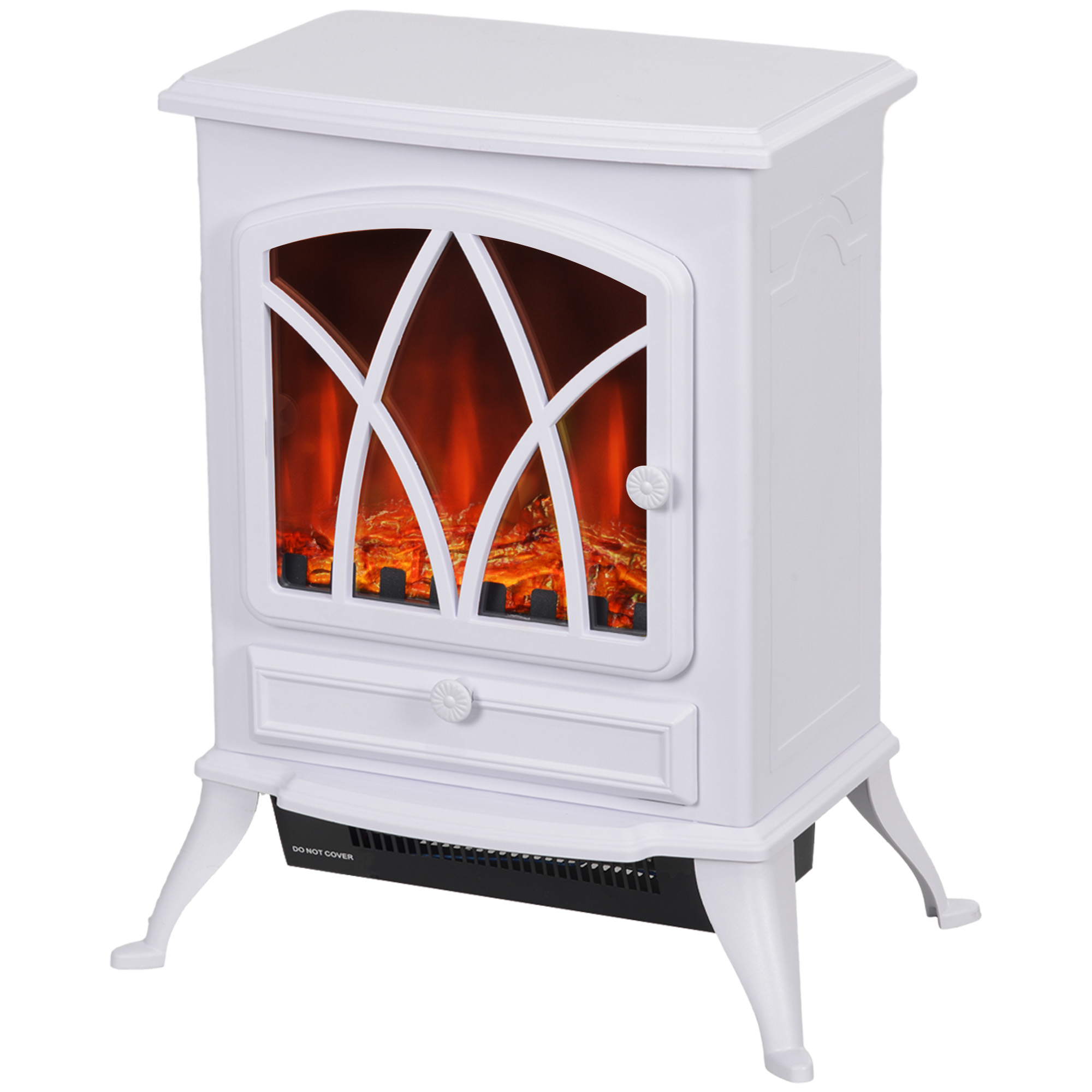 Heater - Electric Fireplace Heater White 28.5cm - Life Essentials