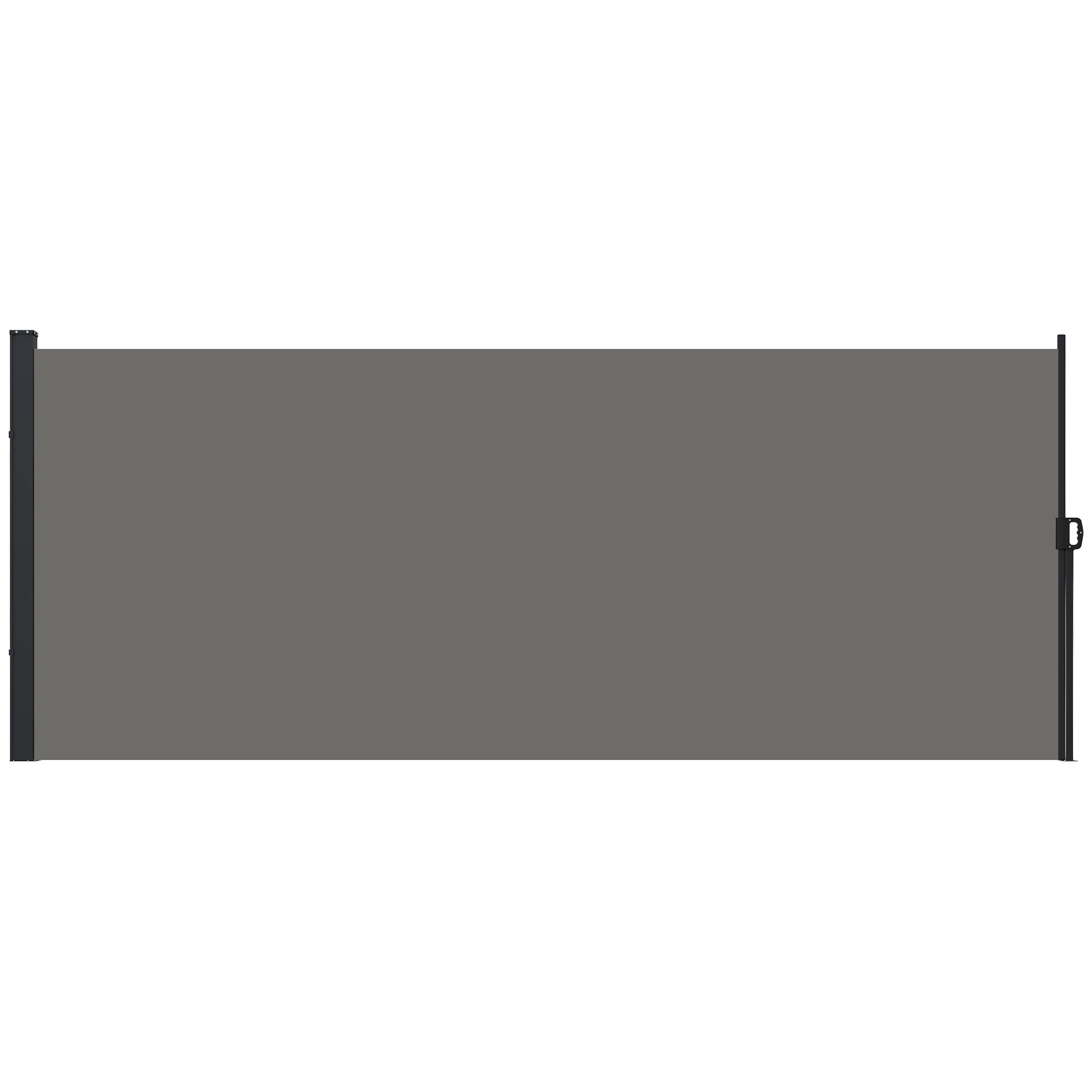 Retractable Side Awning, Outdoor Privacy Screen for Garden, Hot Tub, Balcony, Terrace, Pool, 400 x 180cm, Dark Grey - Life Essentials
