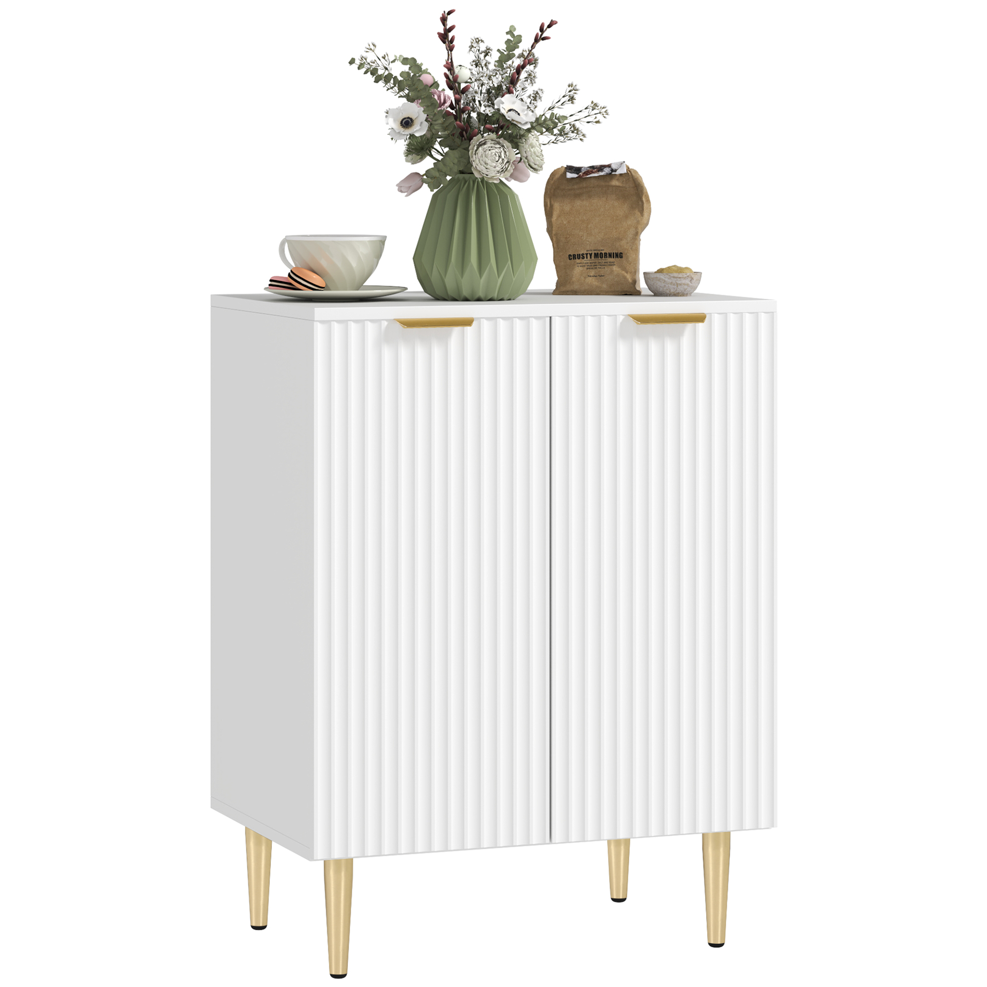 HERON Adjustable Shelf Sideboard - White - Life Essentials