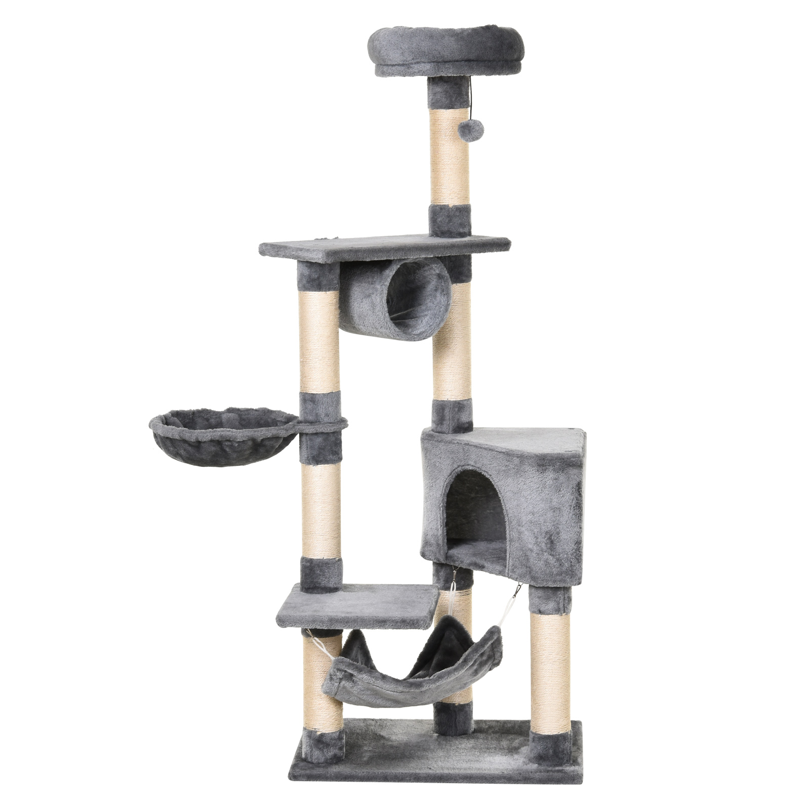 Cat Tree Condo Tower Multi-level Height 150CM Kittens Activity Stand House with Toys & Various Scratching Posts - Life Essentials