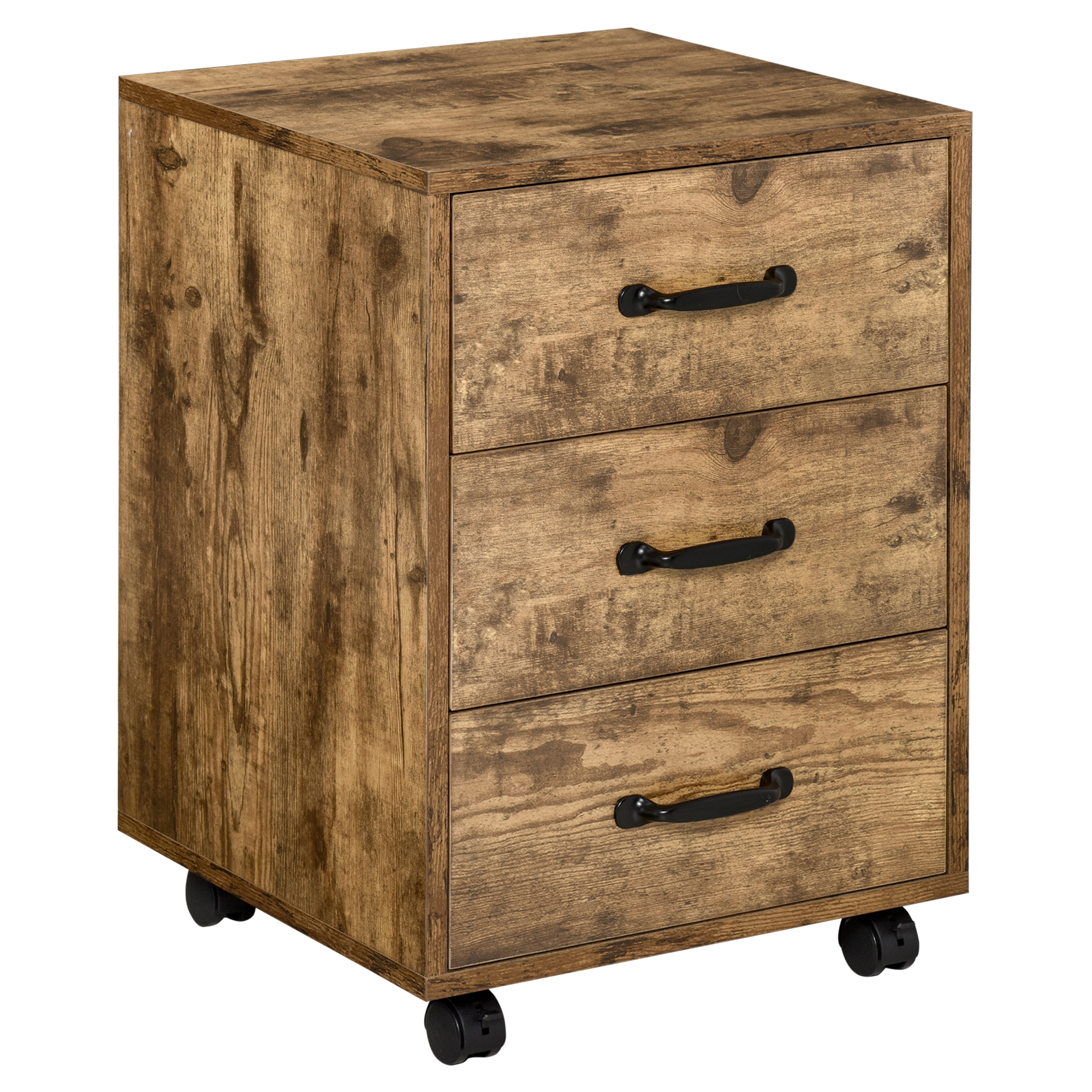 Rolling File Cabinet with 3 Drawers, Under Desk Mobile Filing Organizer Home Office Bedroom Furniture - Life Essentials