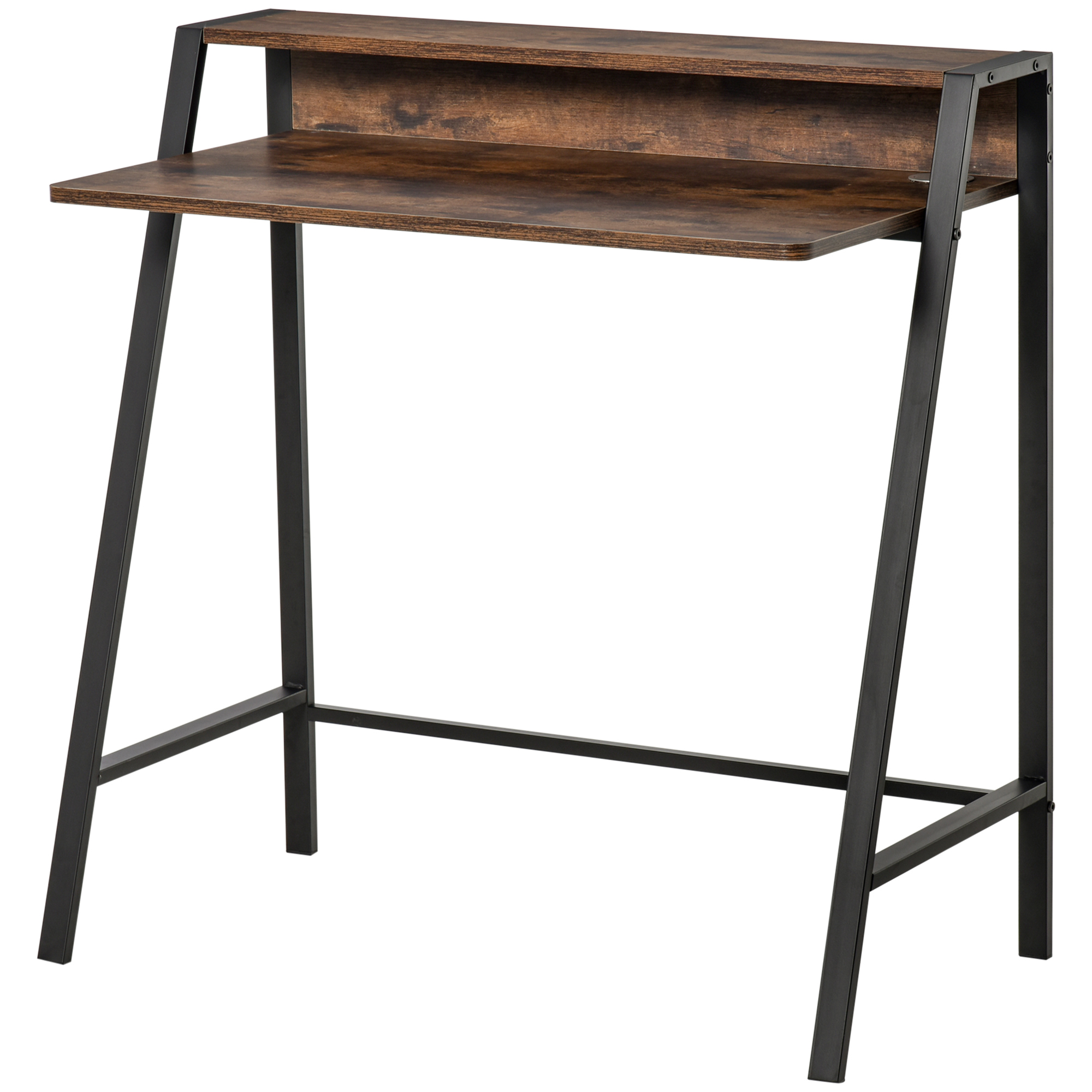 Writing Desk Computer Table Home Office PC Laptop Workstation Storage Shelf Color Rustic Brown - Life Essentials