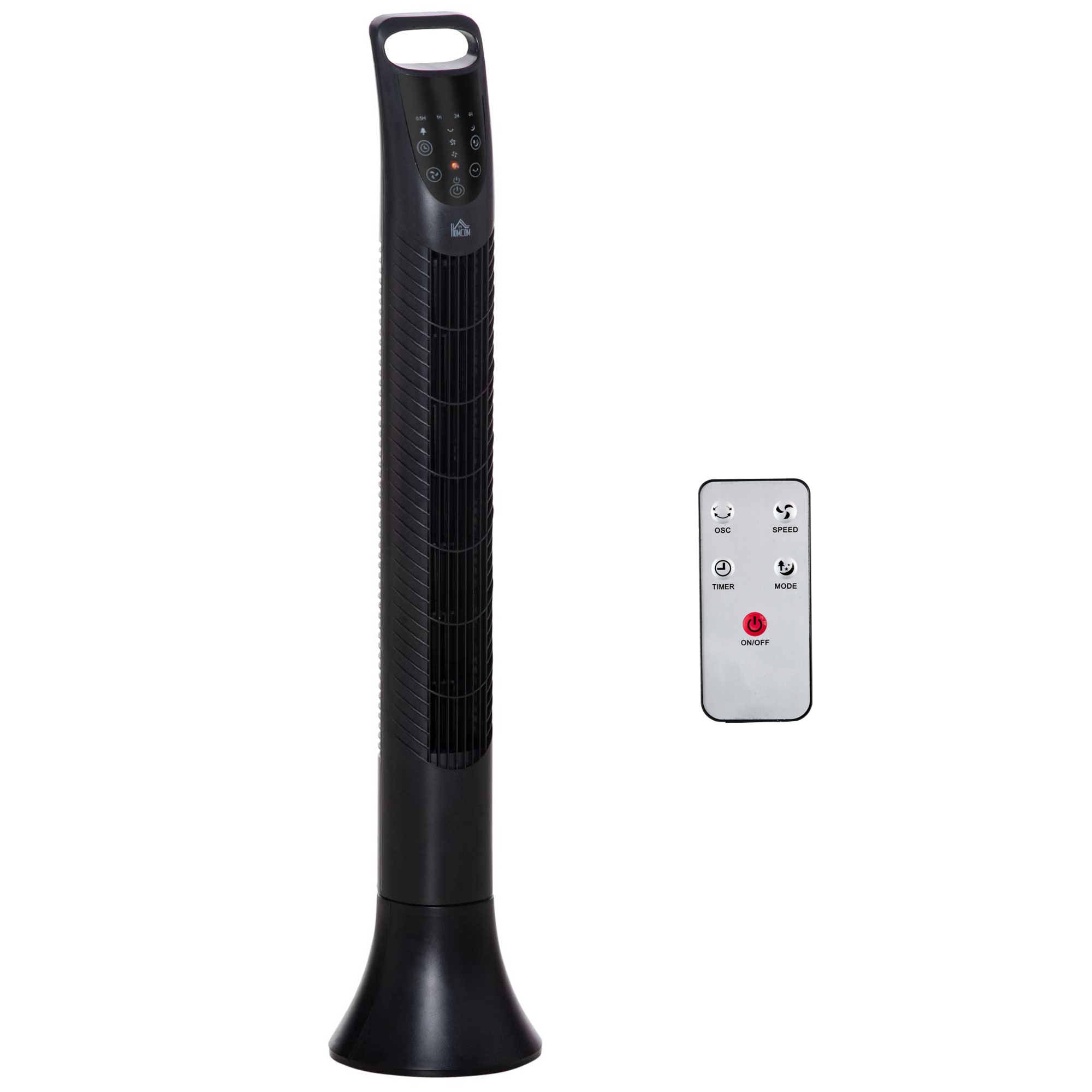 36'' Freestanding Tower Fan, 3 Speed 3 Mode, 7.5h Timer, 70 Degree Oscillation, LED Panel, 5M Remote Controller, Black - Life Essentials