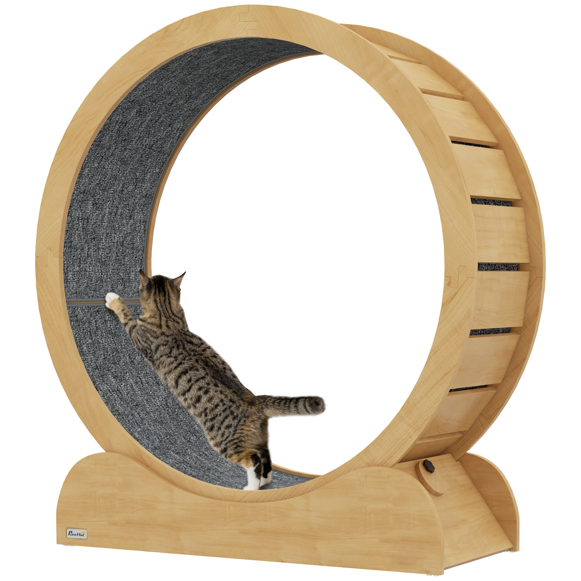 HELIIA Wooden Cat Exercise Wheel - Light Wood - Life Essentials