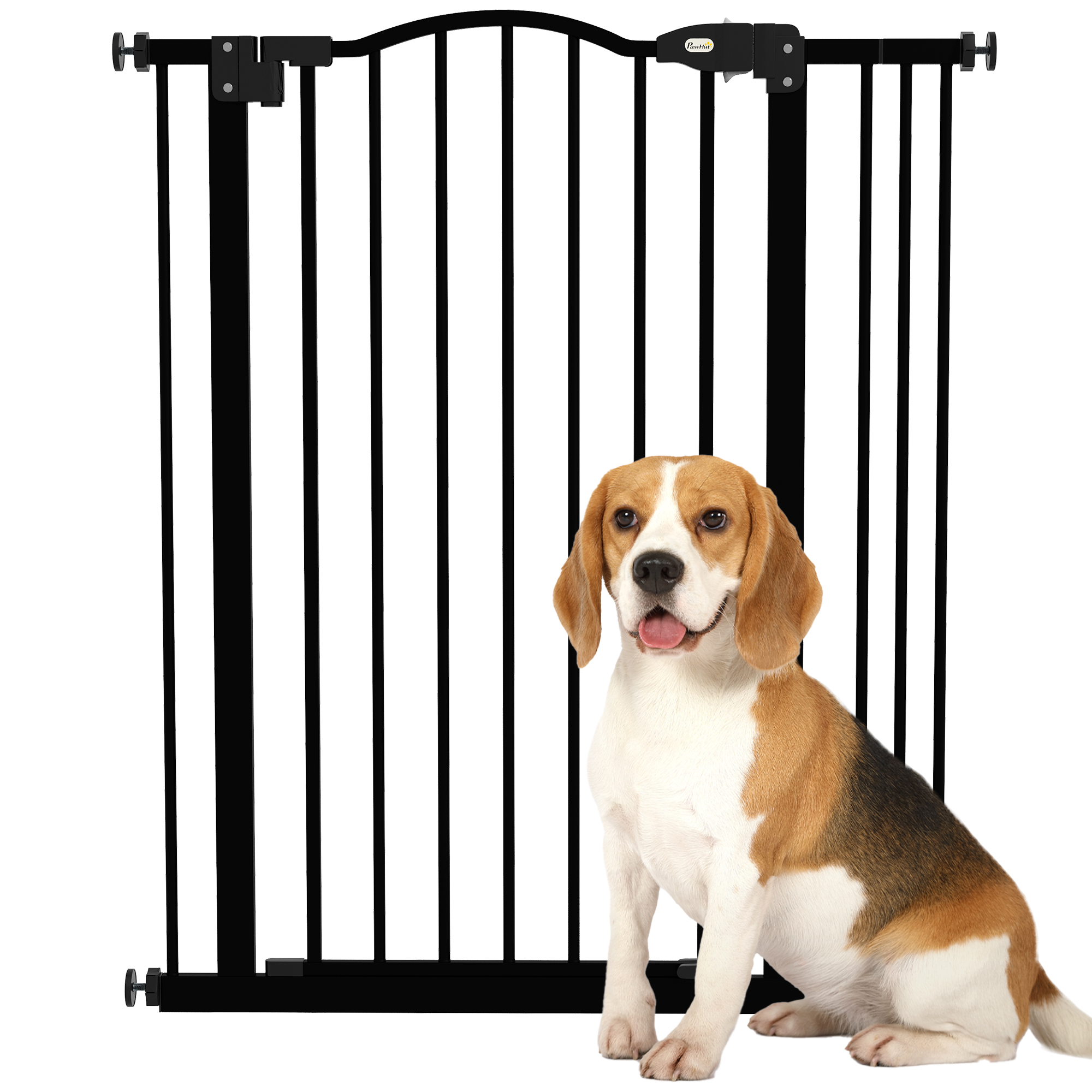 Metal Pet Safety Gate Dog Gate Folding Fence, Black - Life Essentials