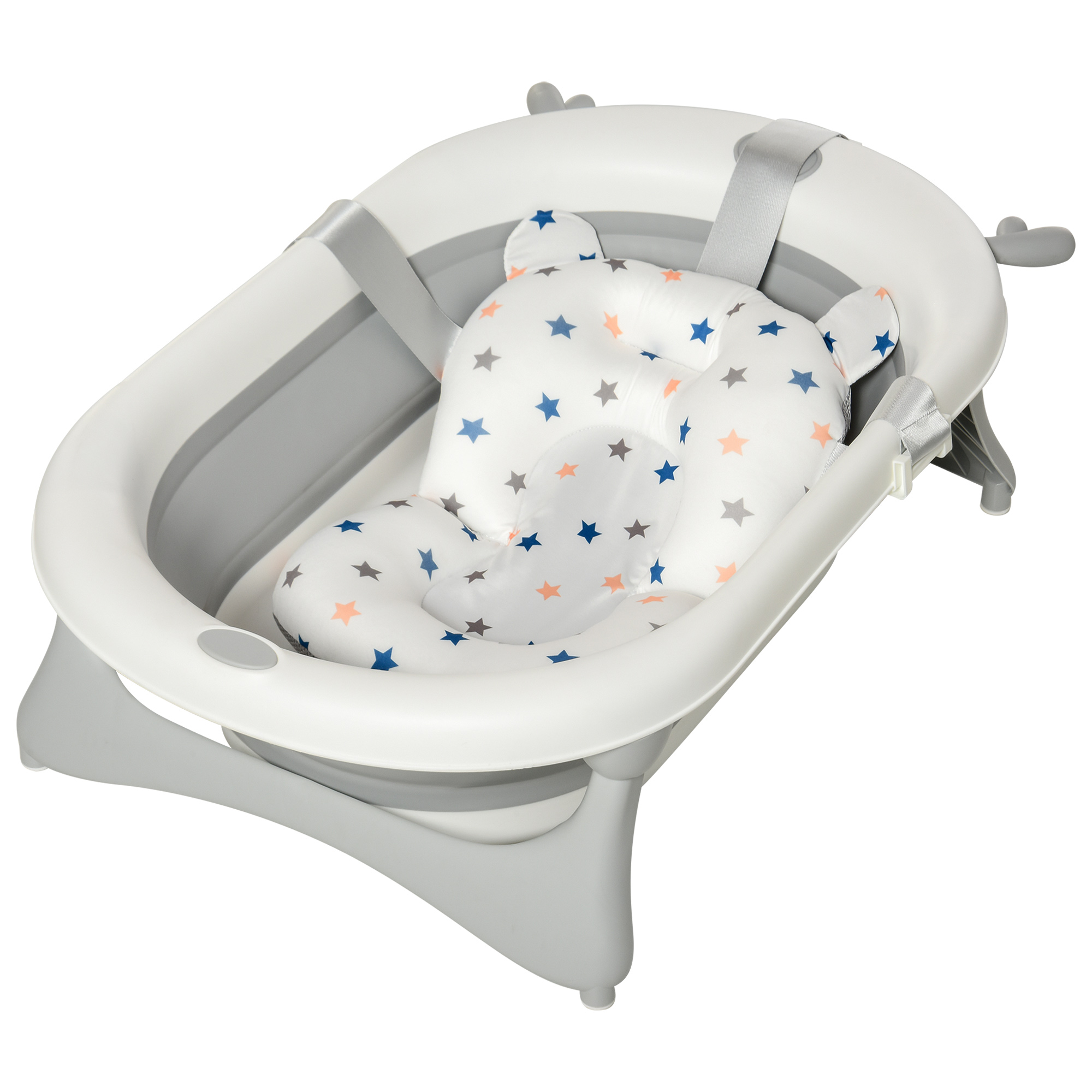 Foldable Portable Baby Bathtub w/ Baby Bath Temperature-Induced Water Plug for 0-3 years - Life Essentials
