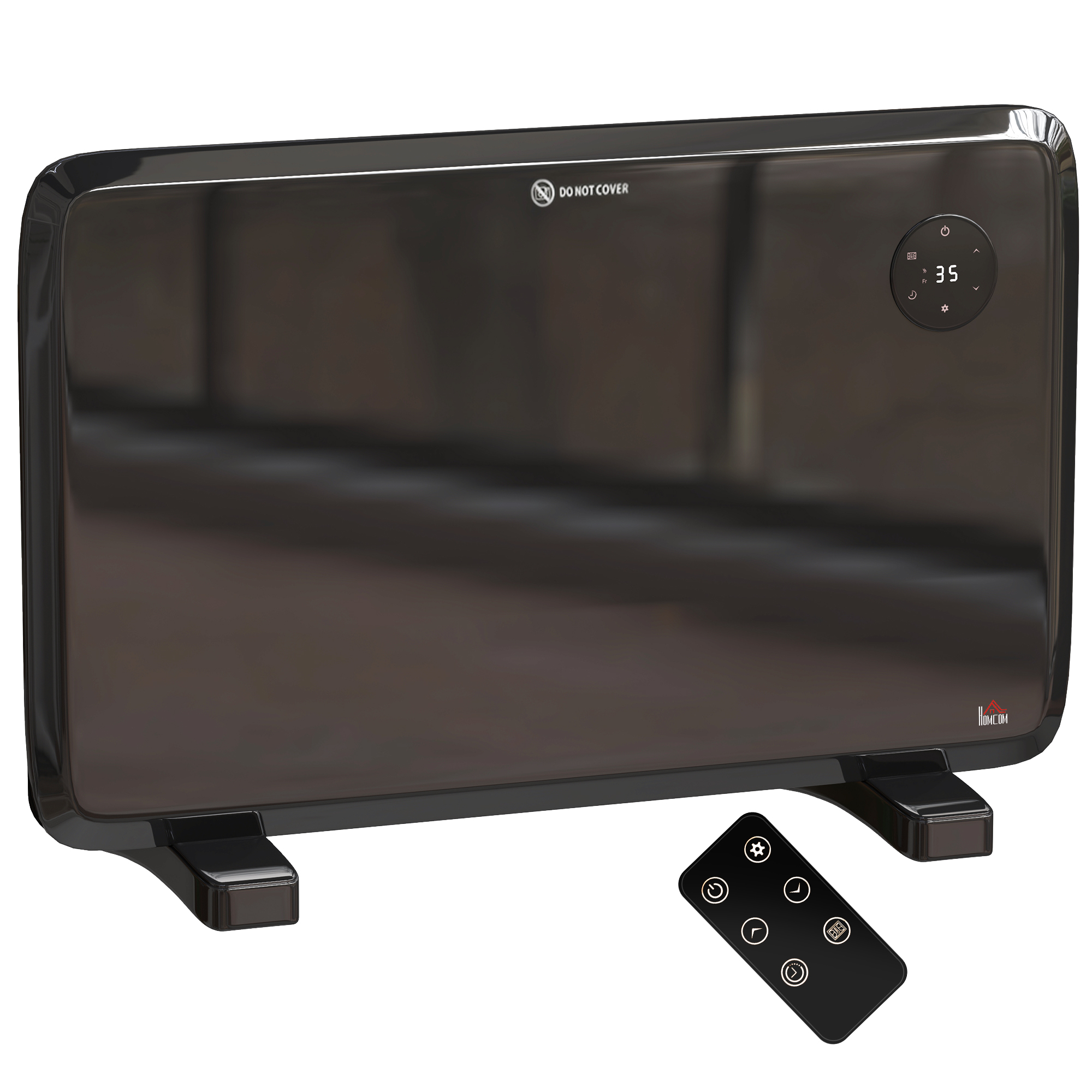Scott Freestanding On-Wall Electric Convector Heater with Adjustable Thermostat - Black - Life Essentials
