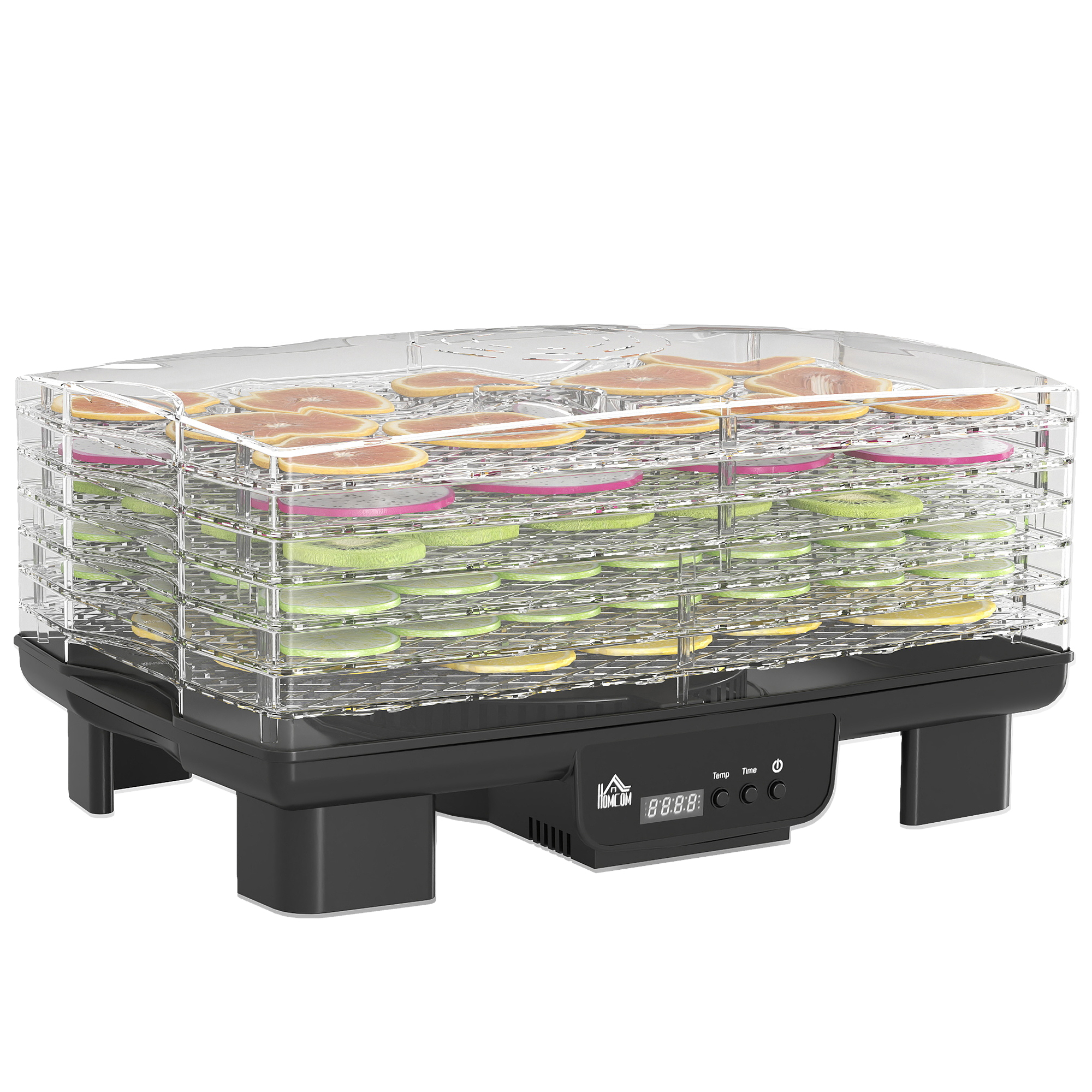HERON 40-70„ƒ Six-Tray Food Dehydrator - Black - Life Essentials