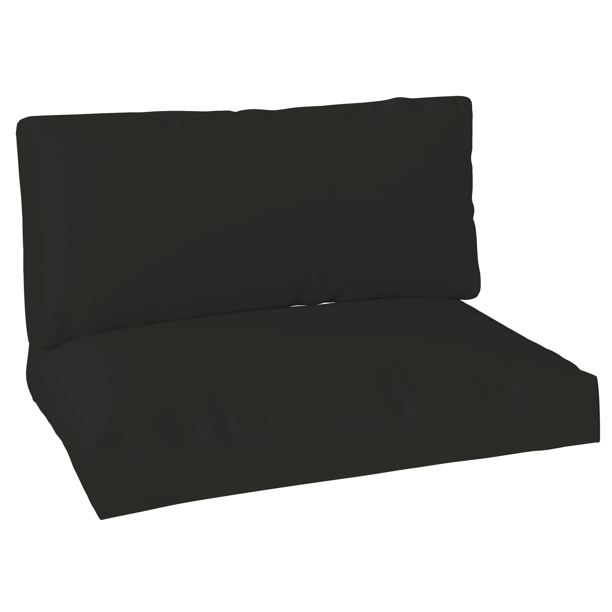 SUNVISTA 2 Seater Pallet Furniture Cushions Pallet Cushions, UPF20+ 220gsm Fabric, 20 cm Thick Outdoor Seat Pads, Black - Life Essentials