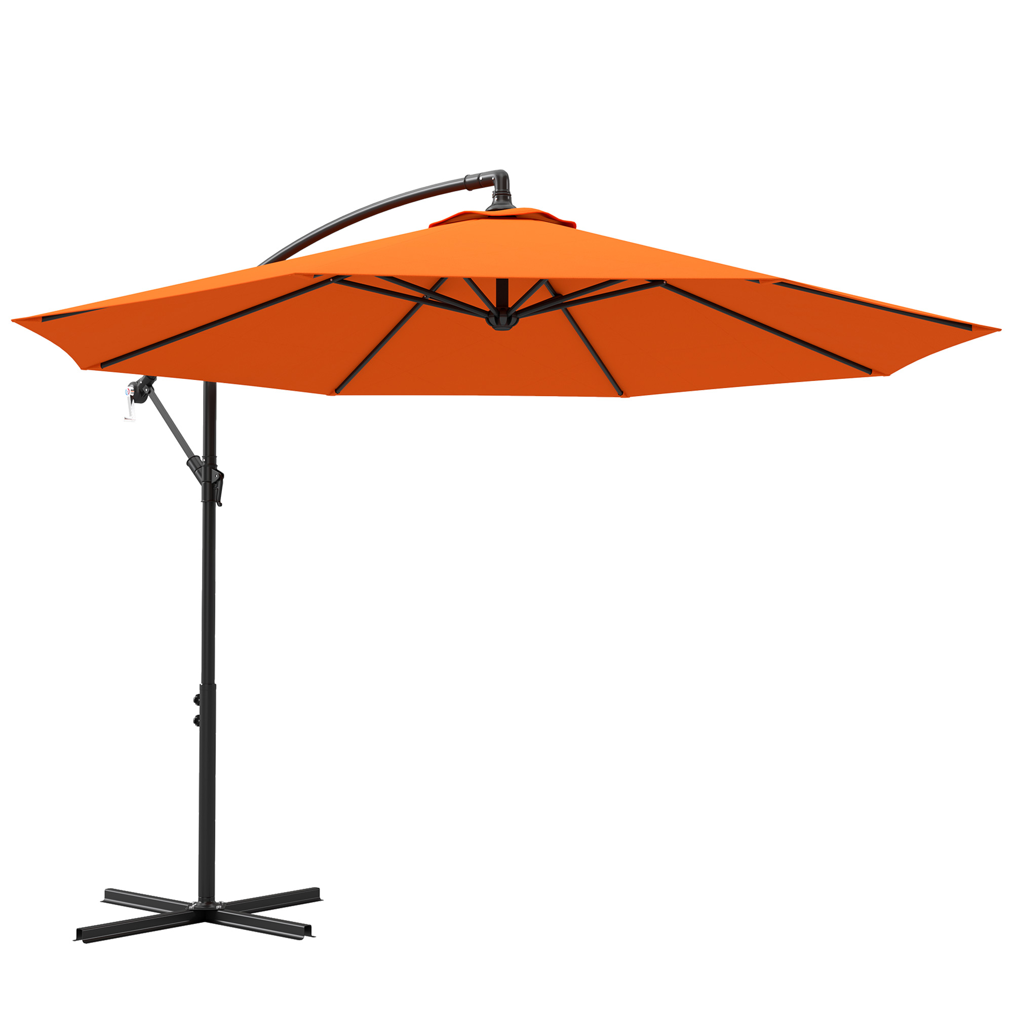 SUNVISTA 3(m) Overhanging Parasol, with Base - Orange - Life Essentials