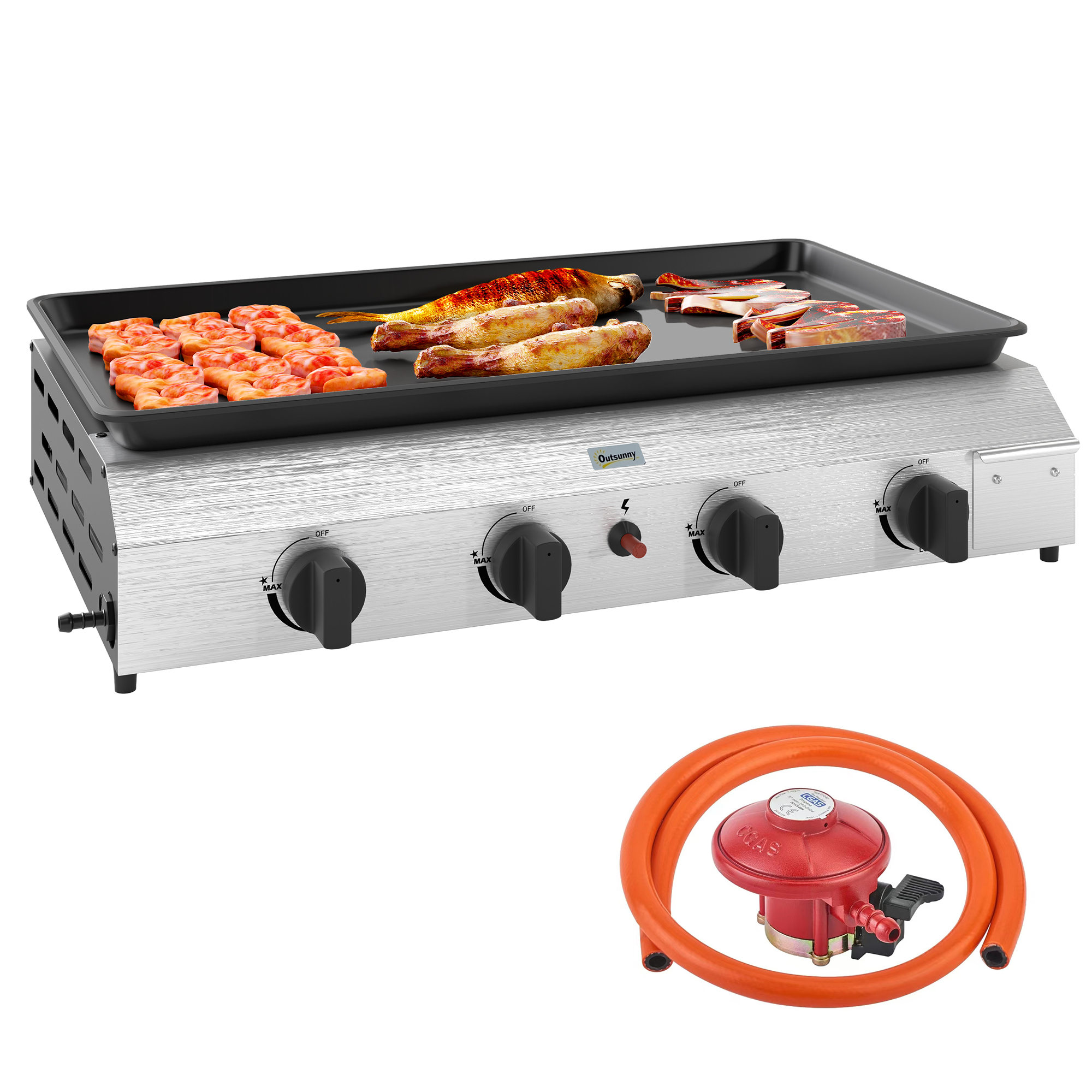 SUNVISTA Four Burner Portable Gas Grill - Life Essentials