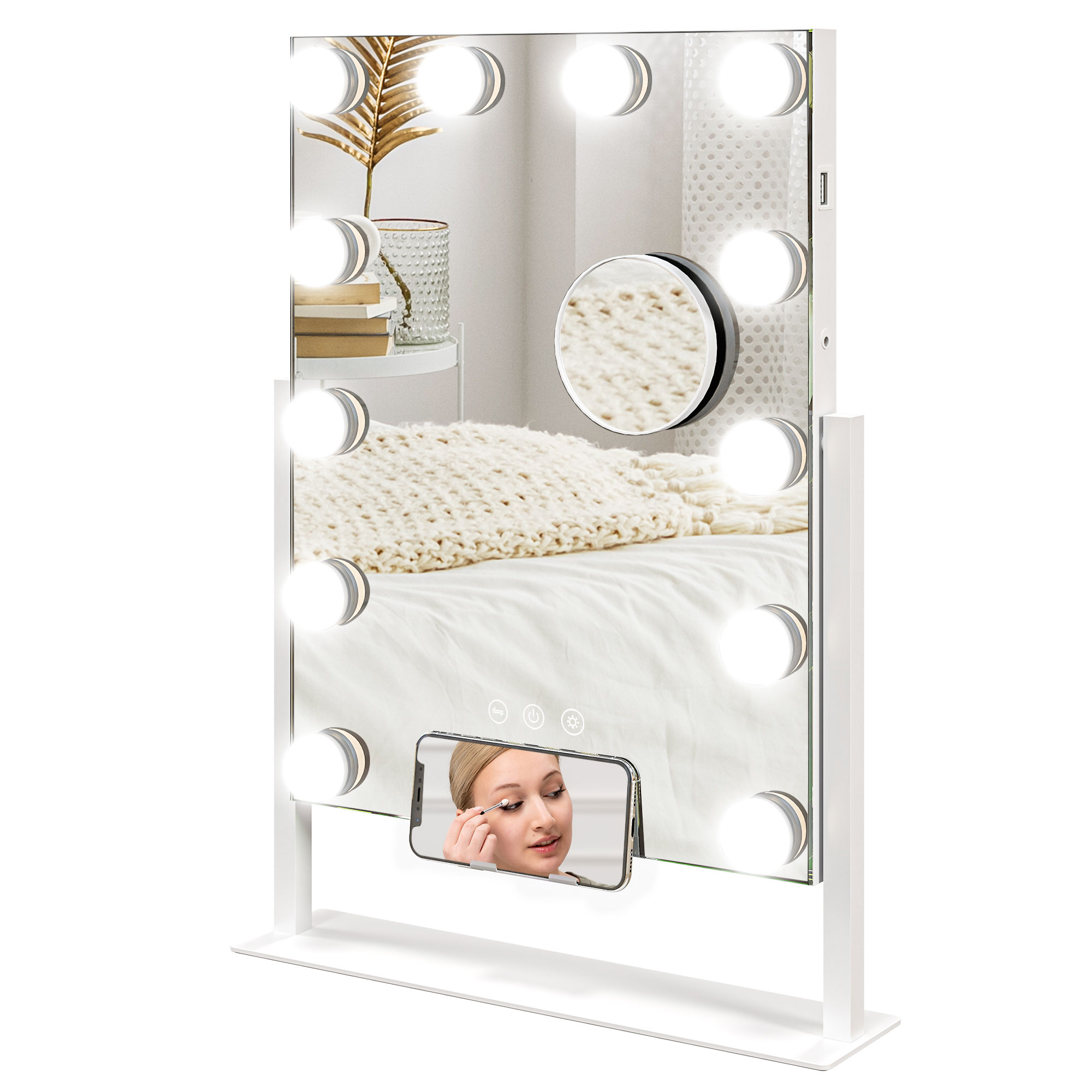 Scott Hollywood Vanity Mirror with Lights and Magnifying - Medium - Life Essentials