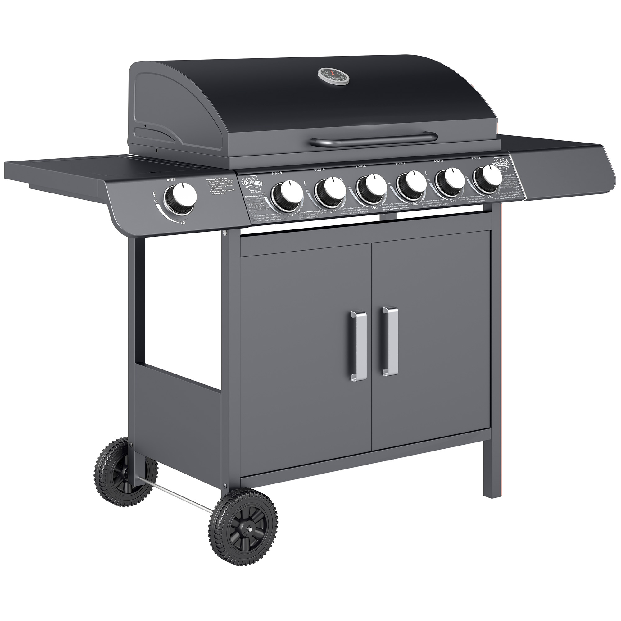 SUNVISTA Seven-Burner Gas BBQ Grill - Grey - Life Essentials