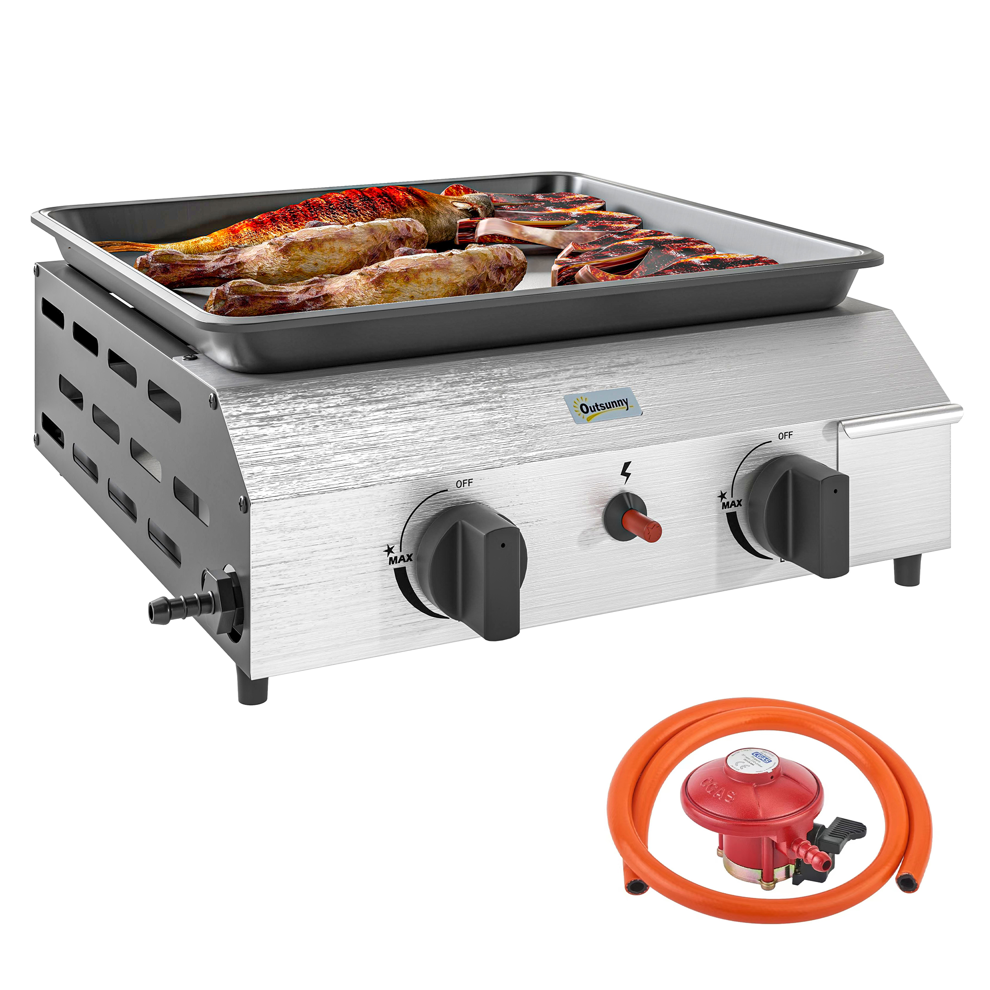 SUNVISTA Two Burner Portable Gas Grill - Life Essentials