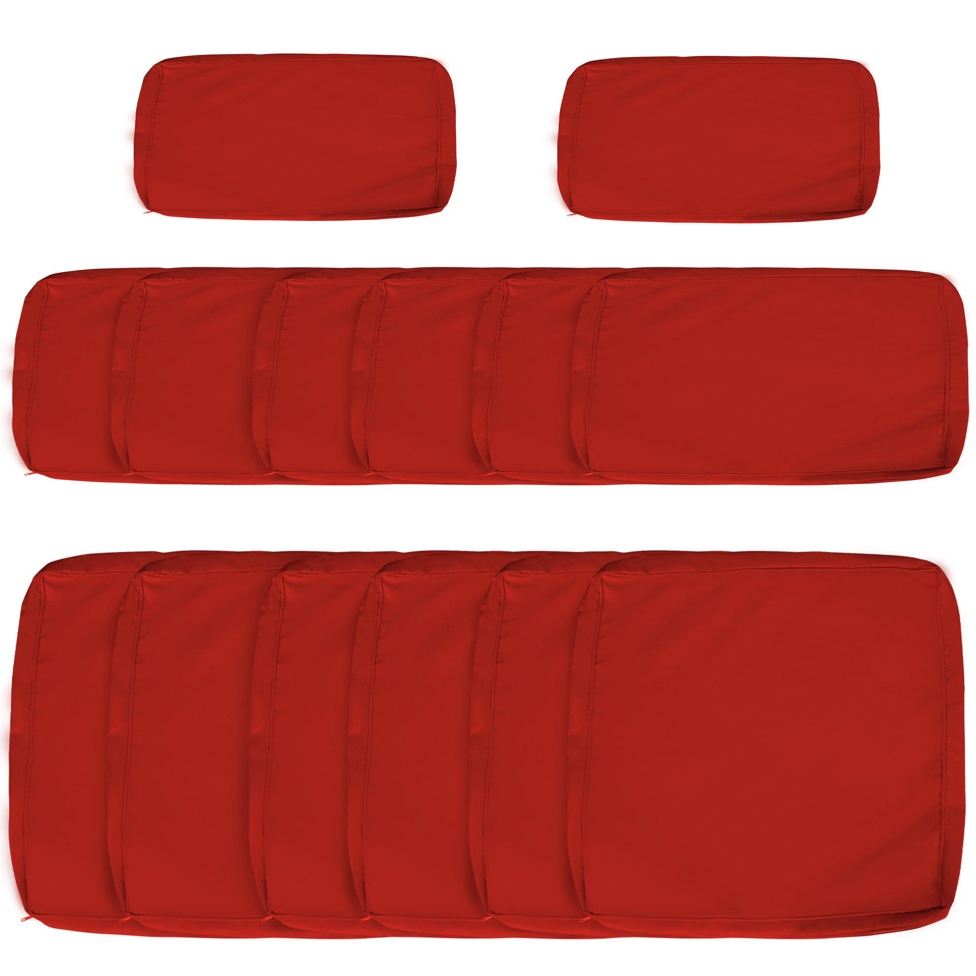 SUNVISTA Set of 14 Outdoor Cushion Covers - Red - Life Essentials