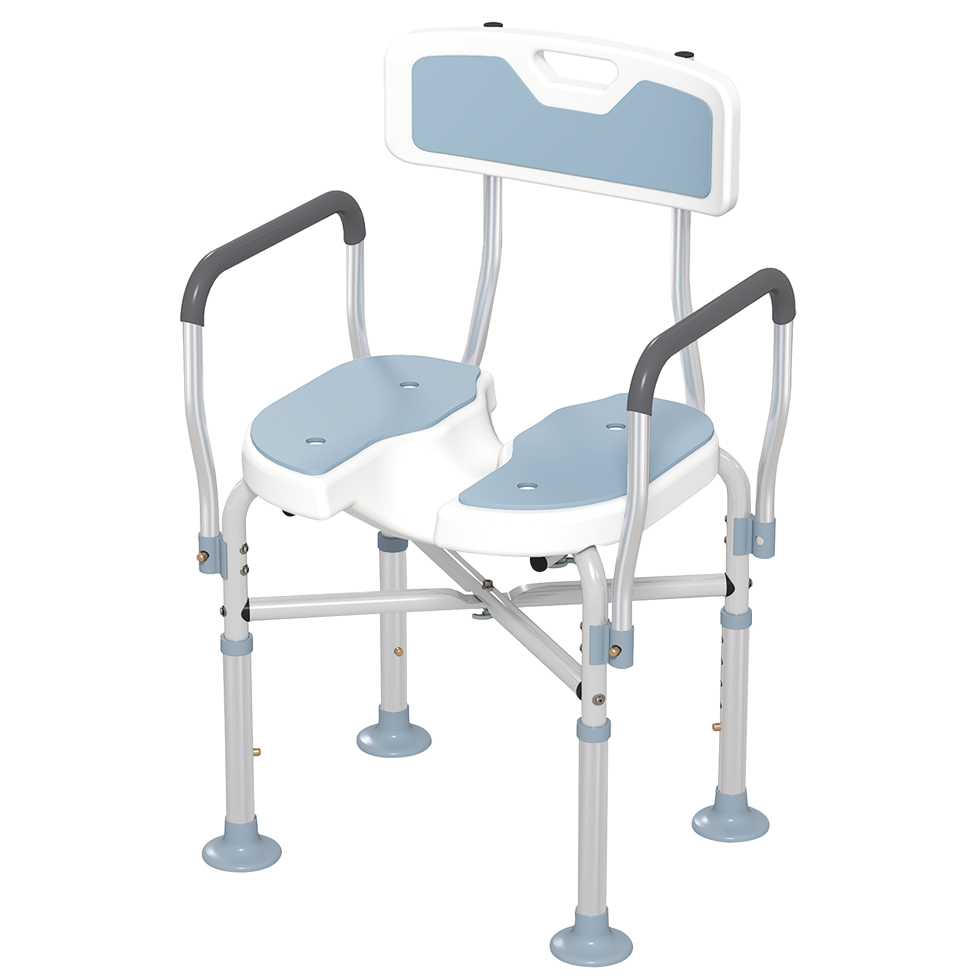 Scott Upgraded U-shaped Shower Chair with Non-slip Feet - Light Blue - Life Essentials