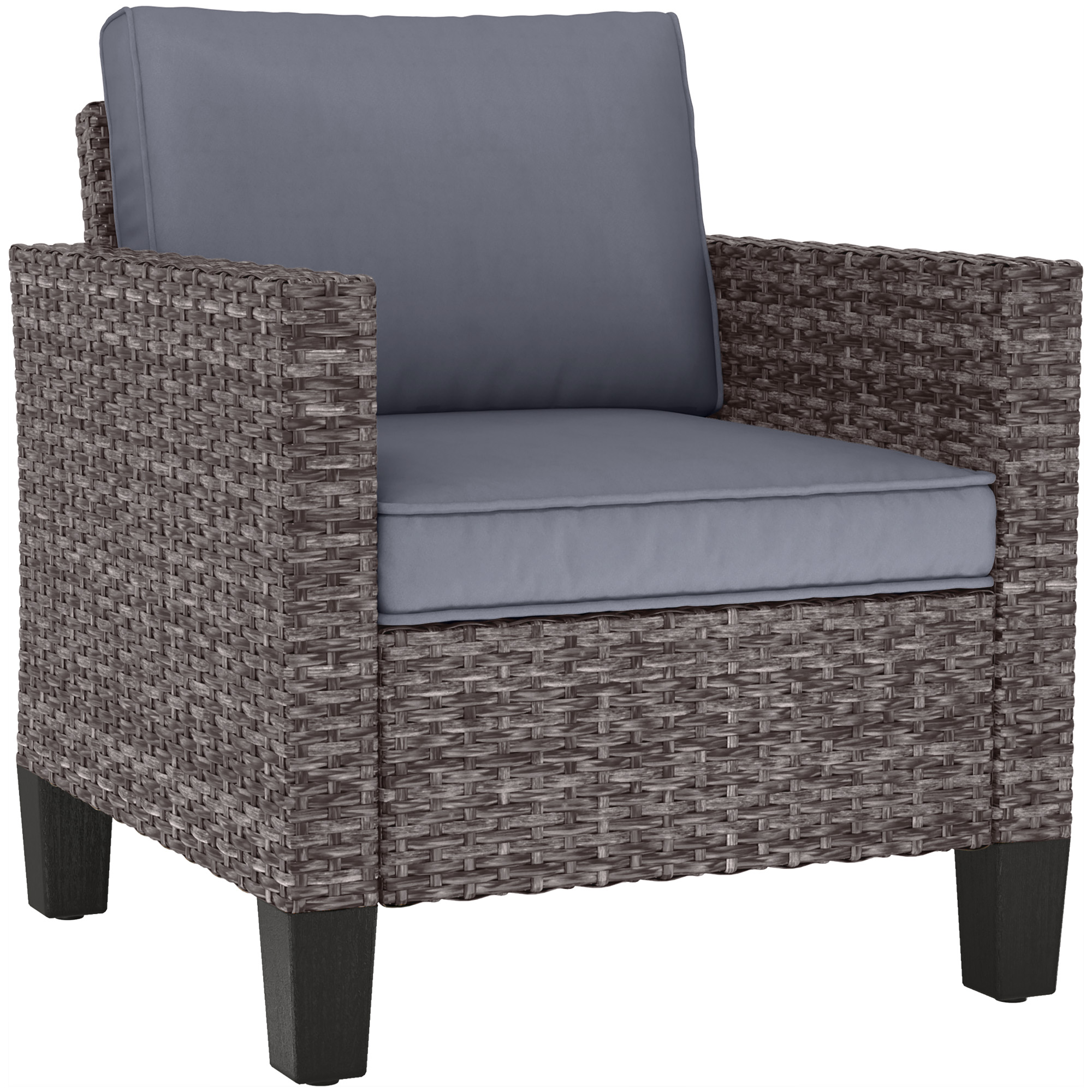 SUNVISTA Single Rattan Armchair, with Cushions - Mixed Grey - Life Essentials