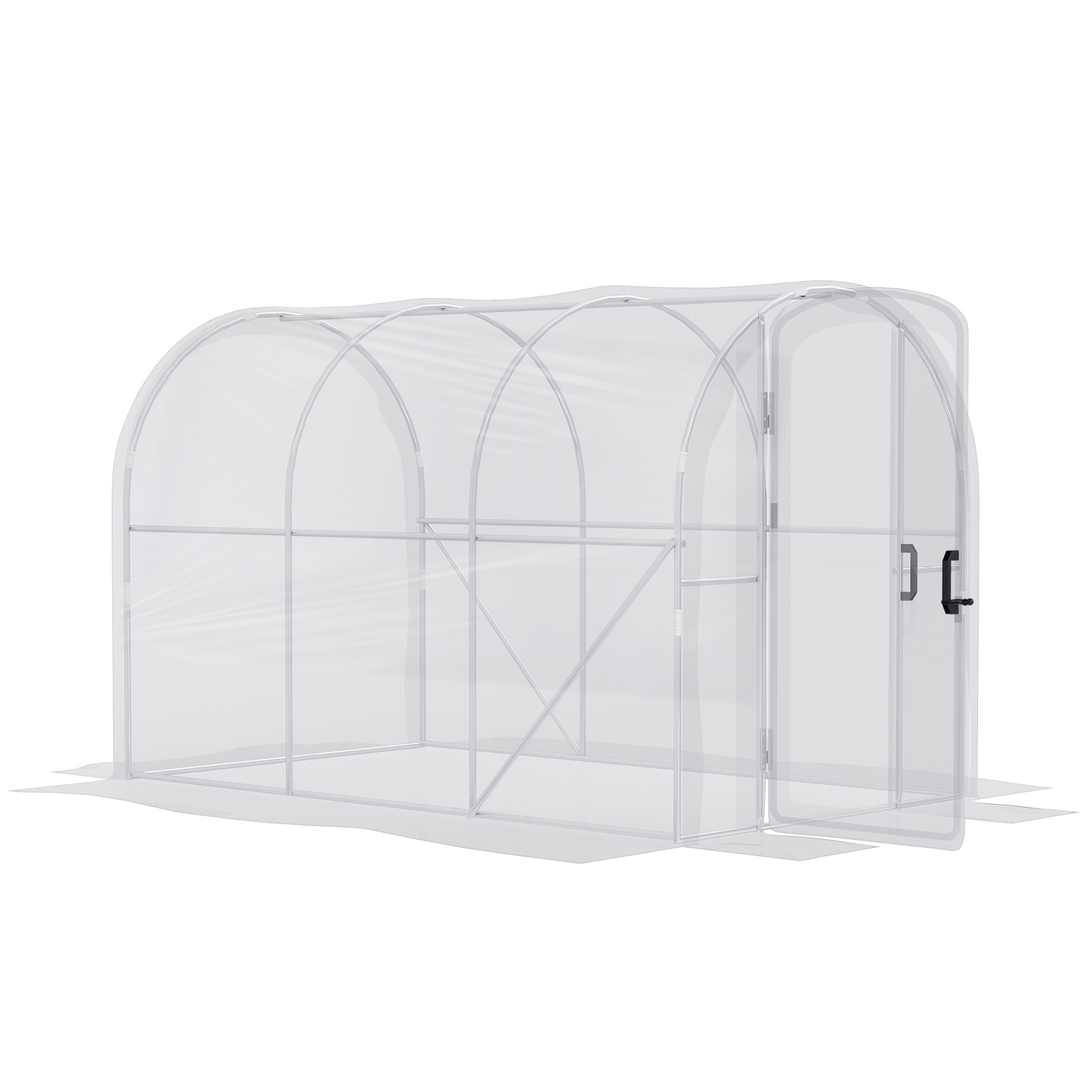 Clear Polytunnel Greenhouse Walk-In with PE Cover and Steel Frame - Life Essentials