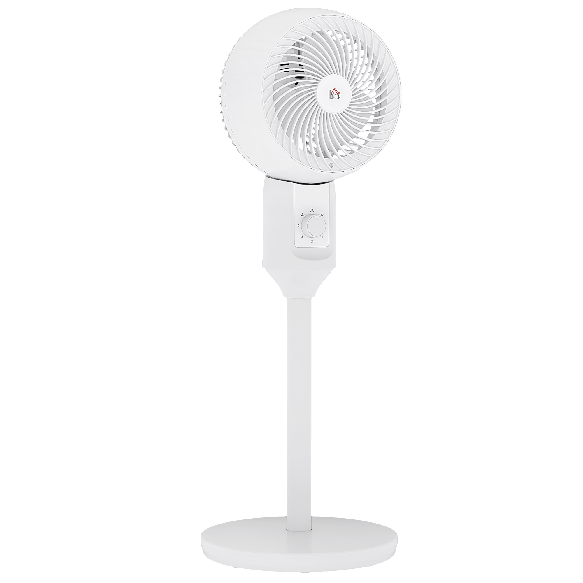 HERON 9'' Air Circulator Fan 3 Speed, 70deg Oscillation 90deg Vertical Tilt, Carry Handle, Pedestal Fan, Pedestal Fan for Living Room, White - Life 