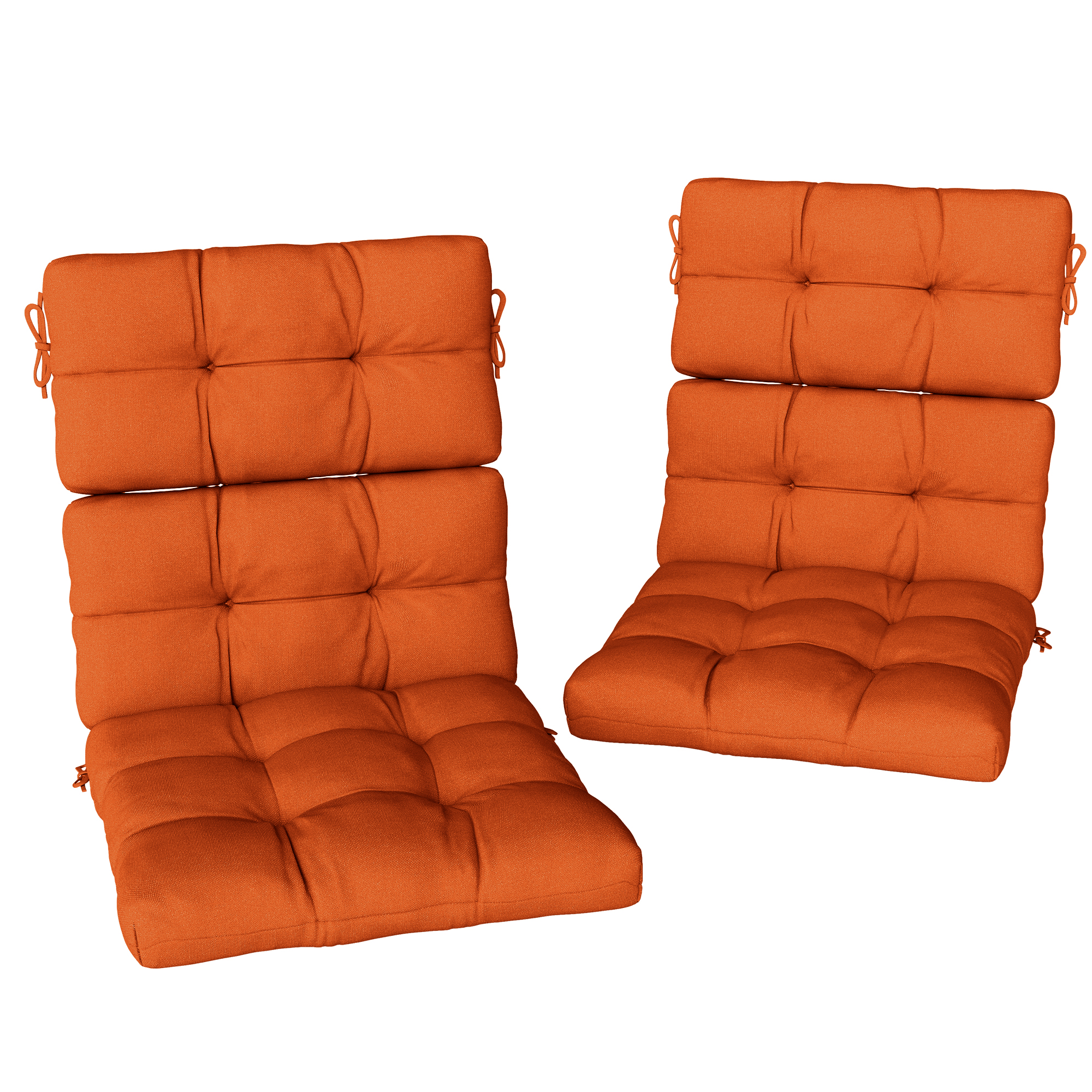 SUNVISTA Set of Two Padded Outdoor Seat Cushions - Orange - Life Essentials