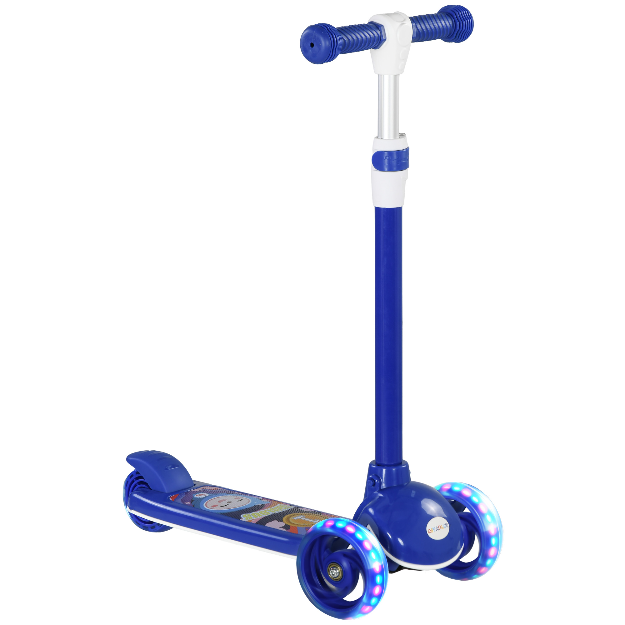 Kinsey Kids 3 Wheel Scooter with Adjustable Height and LED Light - Blue - Life Essentials