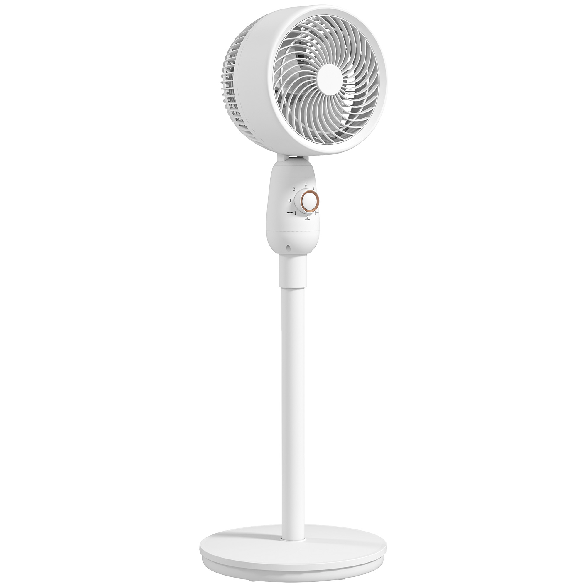 HERON 12 Inch Pedestal Fan, Oscillating Air Circulator with 3-Speed Settings for Home, Office or Bedroom, White - Life Essentials