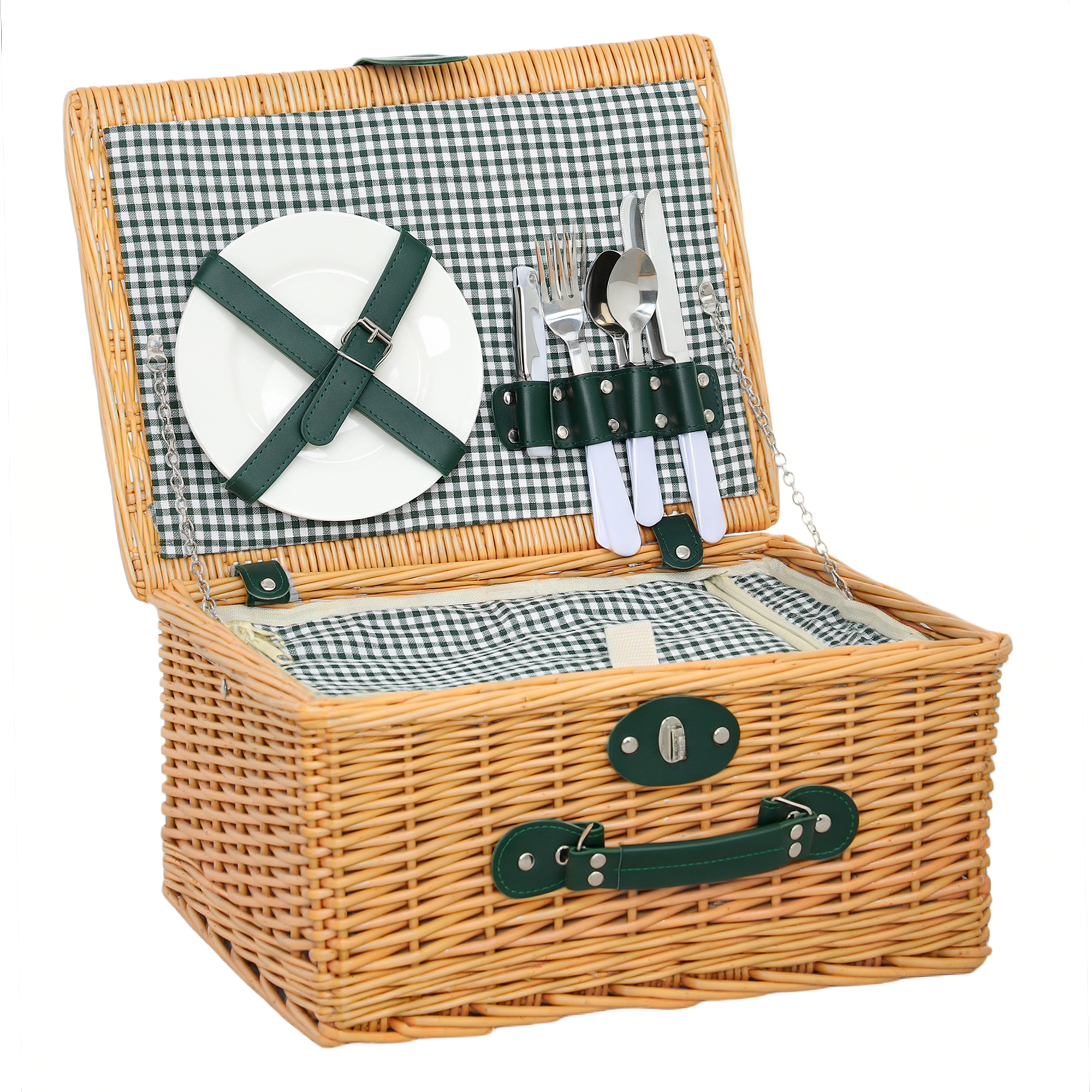 SUNVISTA Two-Person Picnic Set, with Wicker Basket - Life Essentials