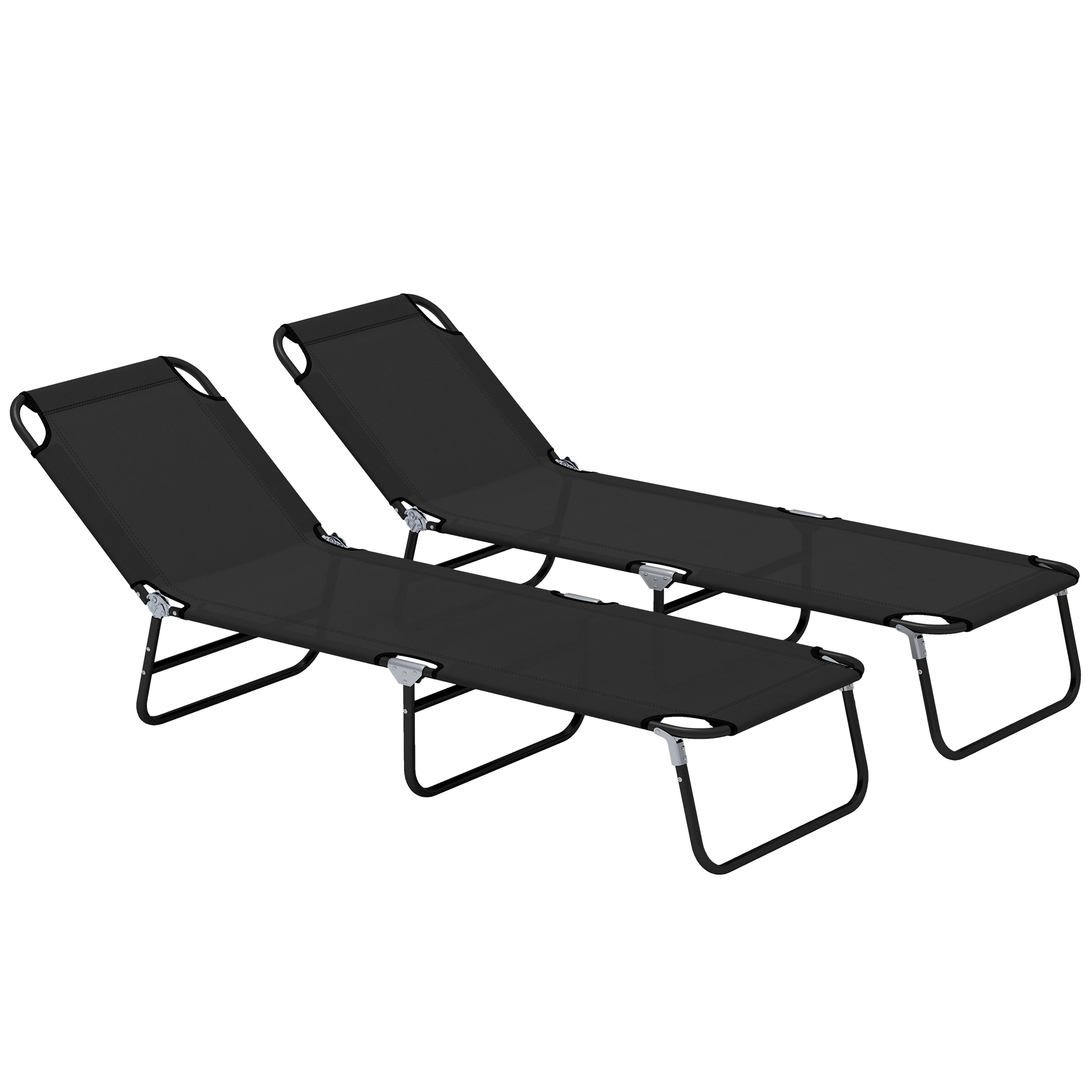 SUNVISTA Garden Sun Lounger, with Five-Position Back - Black - Life Essentials