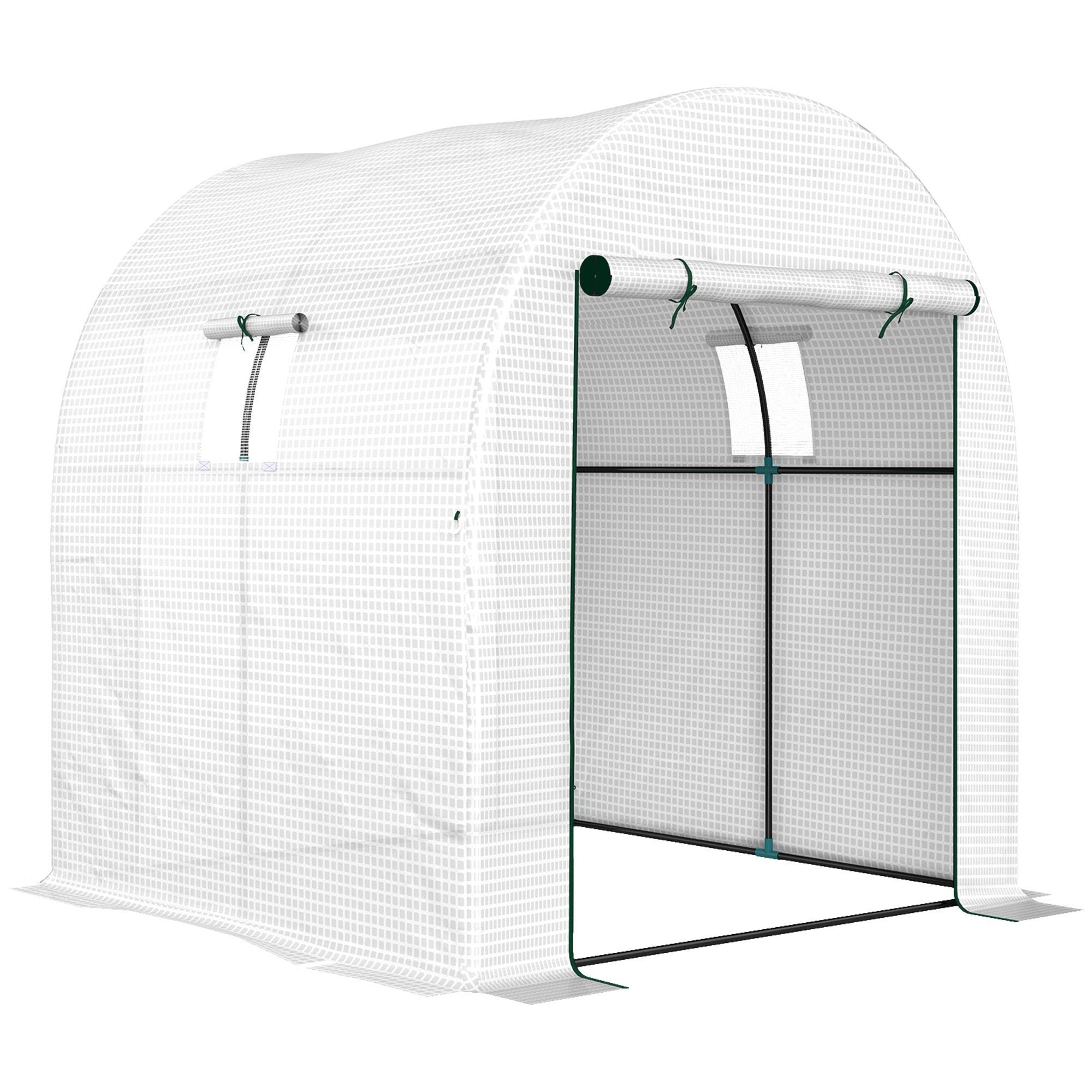 SUNVISTA 180 x 180cm Walk-In Polytunnel Greenhouse - White - Life Essentials