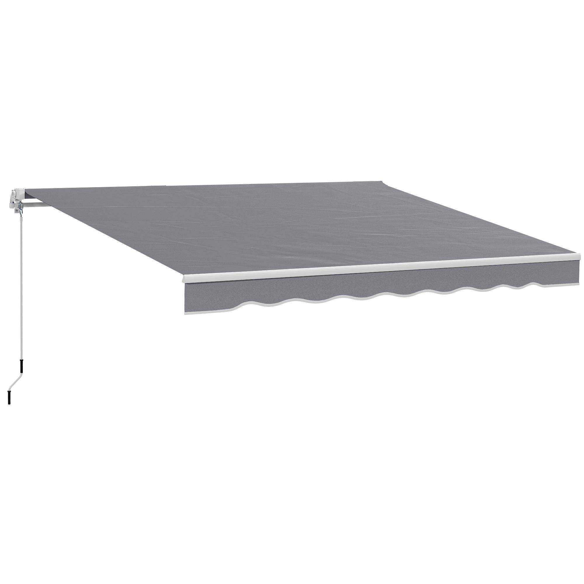 SUNVISTA 2 x 2.5m Manual Retractable Awning - Dark Grey - Life Essentials