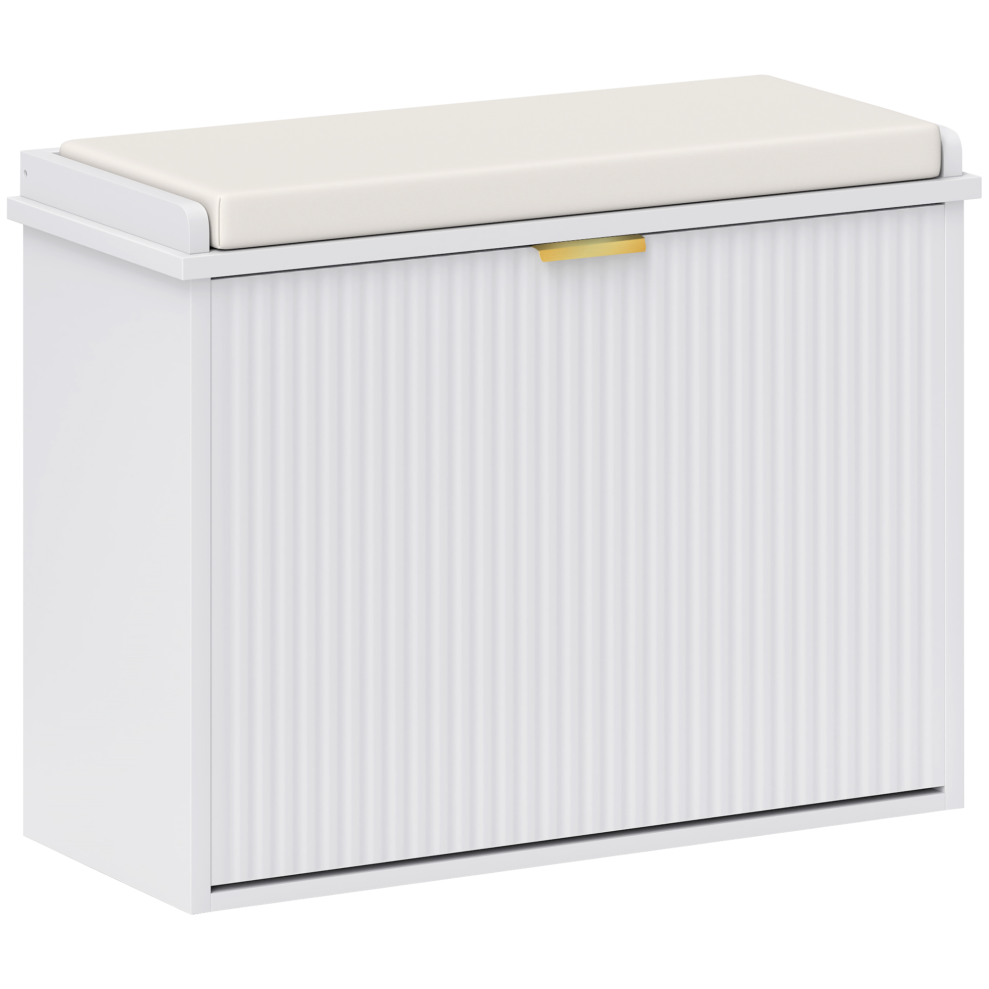 KELVIN 6 Pair Medium Shoe Bench Cabinet White - Life Essentials