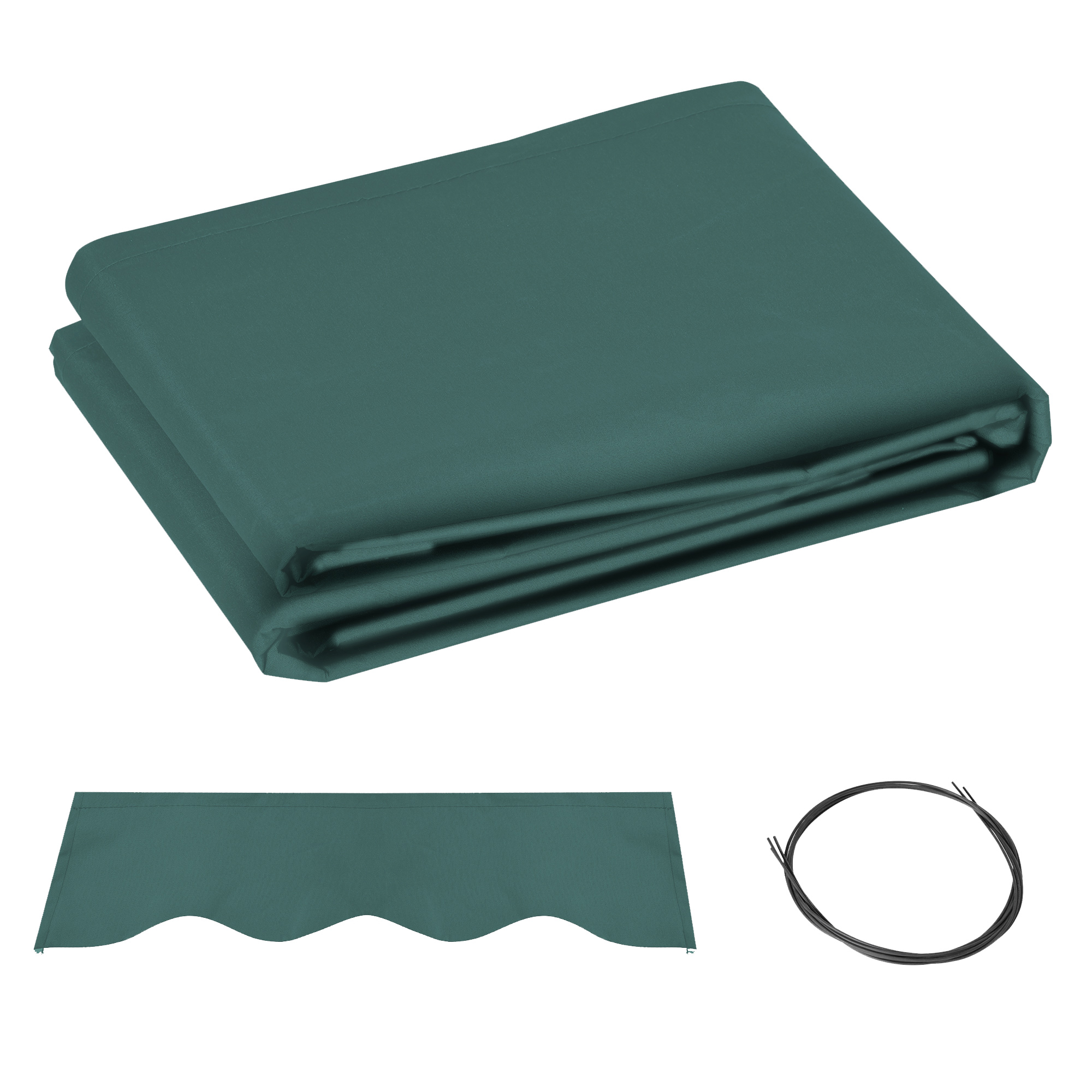 SUNVISTA Awning Replacement Canopy, Water Resistant UPF 50+ Sun Shade Cover for 3 x 2.5 m Garden Awning (Fabric Only), Green - Life Essentials