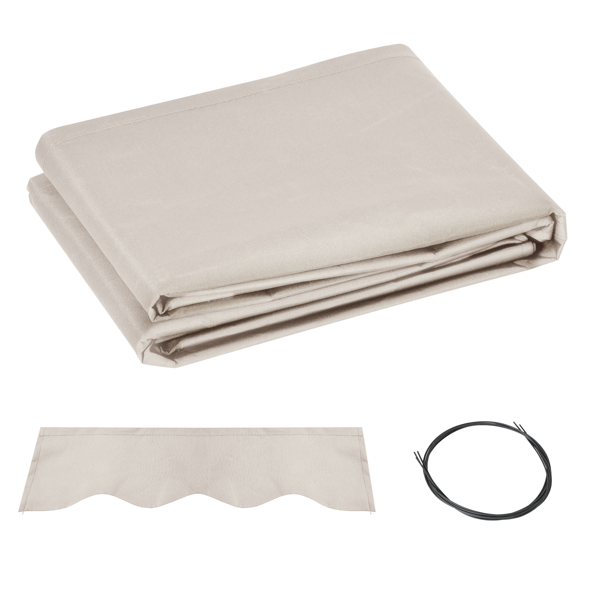 SUNVISTA Awning Replacement Canopy, Water Resistant UPF 50+ Sun Shade Cover for 3 x 2.5 m Garden Awning (Fabric Only), Cream White - Life Essentials
