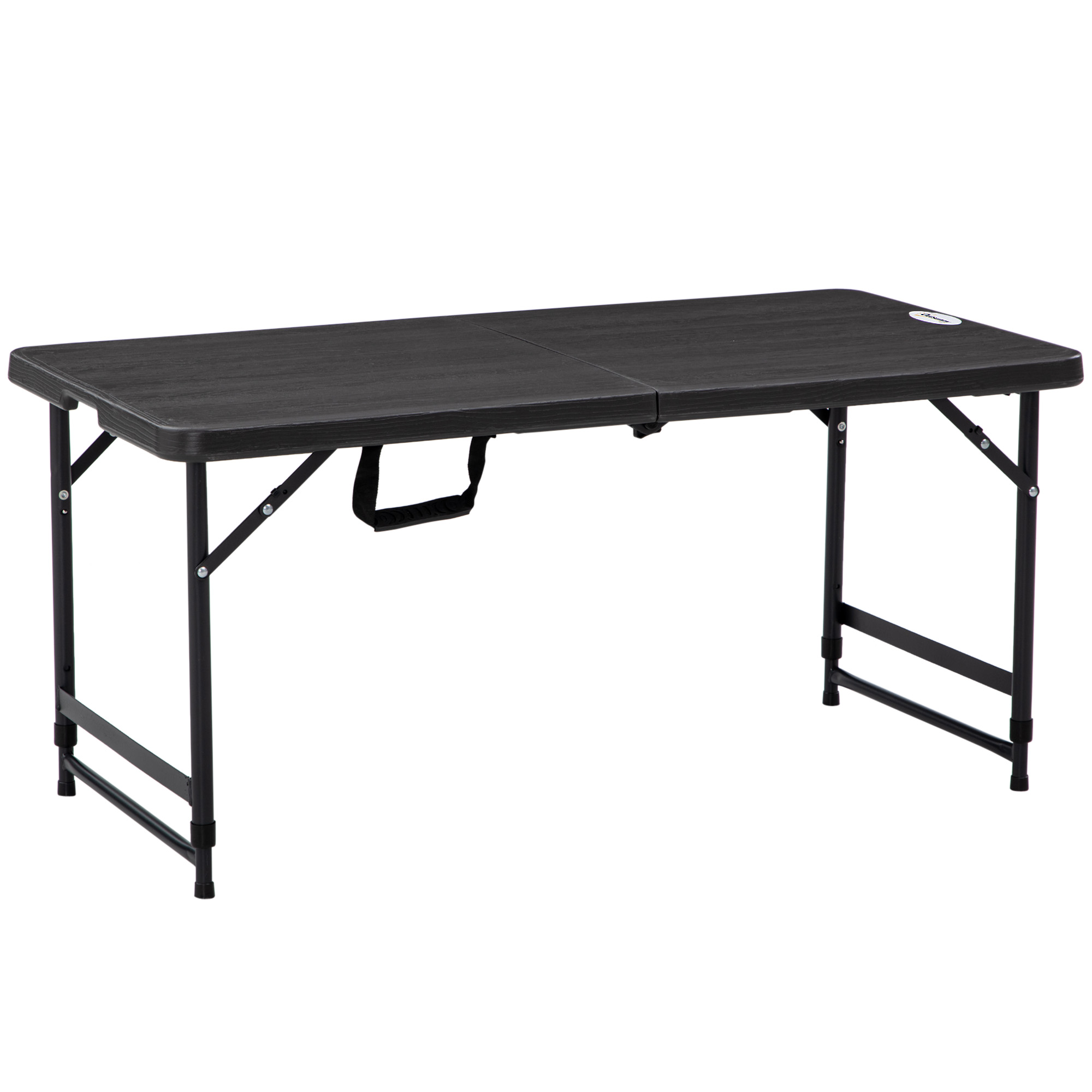 Foldable Patio Dining Table for 4, Height Adjustable Outdoor Table for Garden, Lawn, Dark Grey - Life Essentials