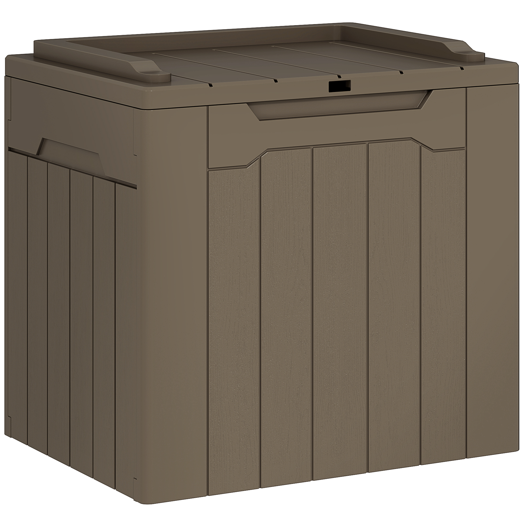 HERON 107 L Plastic Storage Chest with Lid - Dark Brown - Life Essentials