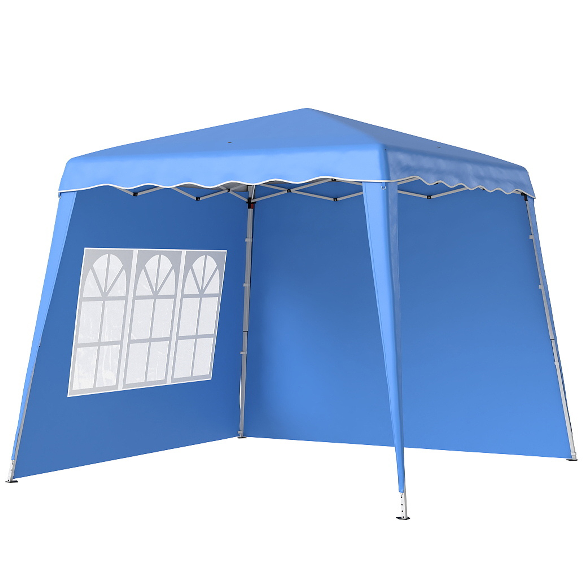 SUNVISTA 2.4 x 2.4m Two Wall Pop Up Gazebo - Blue - Life Essentials