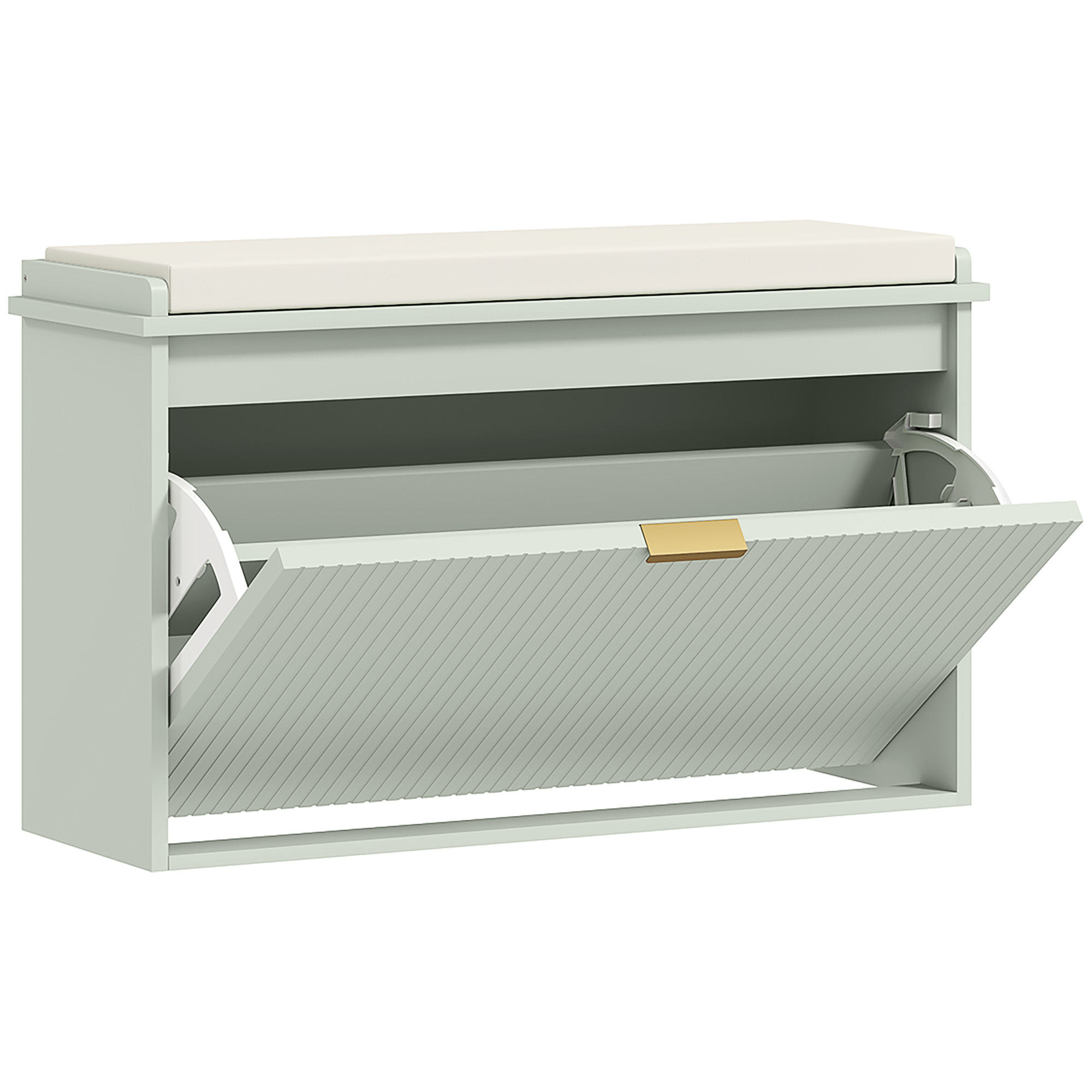 KELVIN 8 Pair Medium Shoe Bench Cabinet Green - Life Essentials