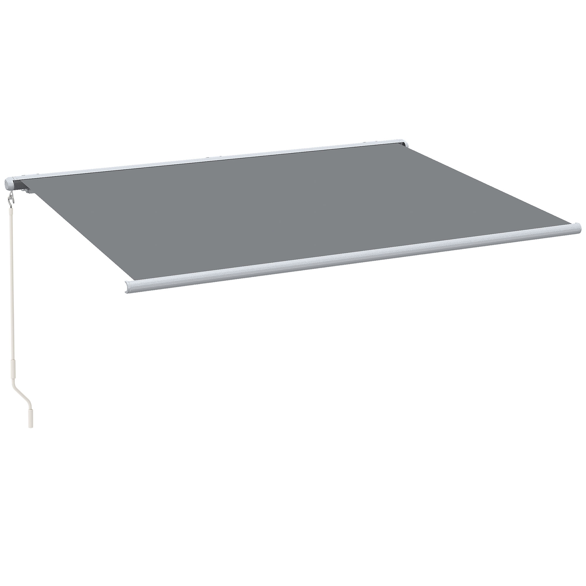 4 x 3 m Full Cassette Electric/Manual Retractable Awning with LED Light and Remote Controller, Sun Canopies for Patio Door Window, Grey - Life 