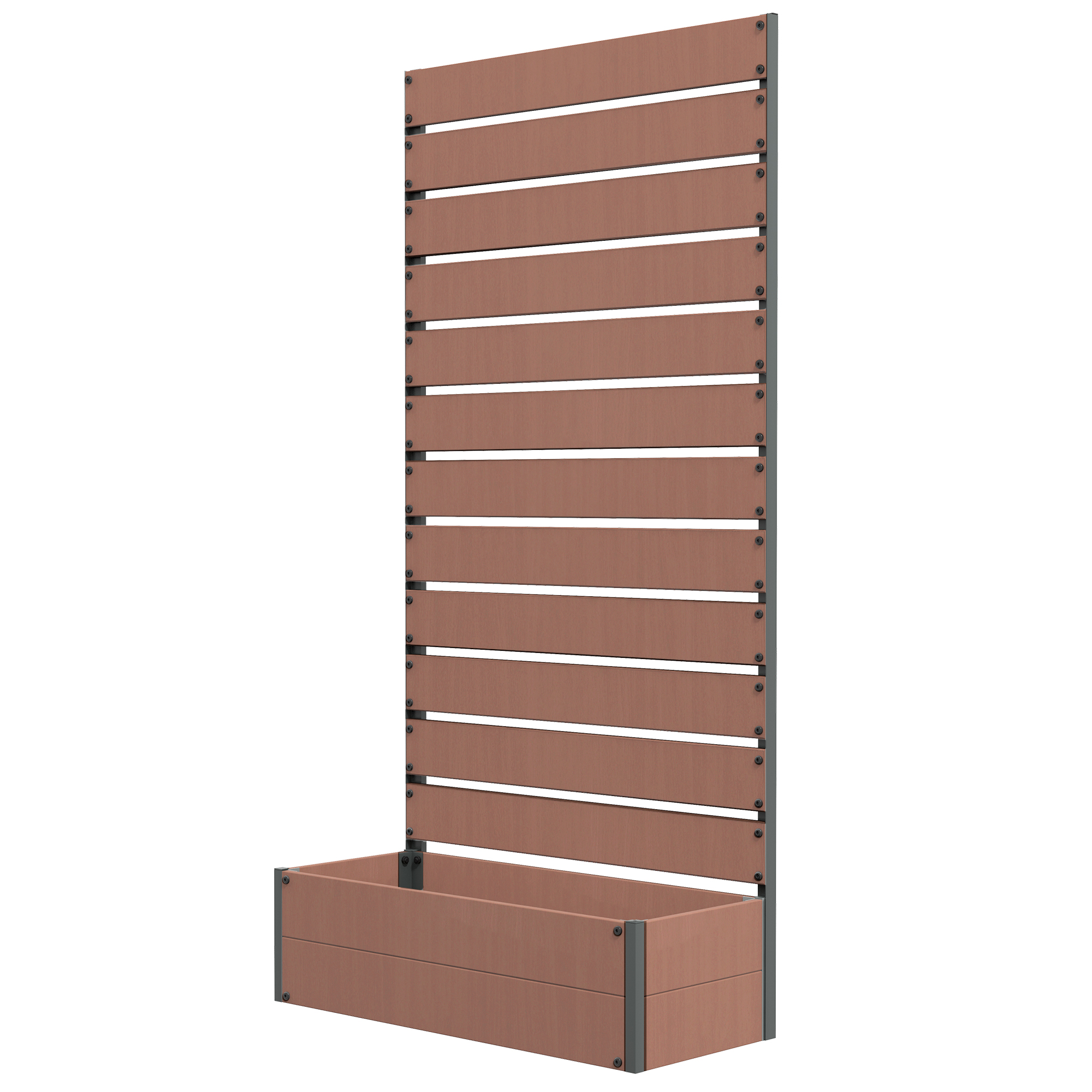 Raised Bed for Garden, Planter with Trellis for Climbing Plants, Vines, Planter Box with Drainage Gap, Light Brown - Life Essentials