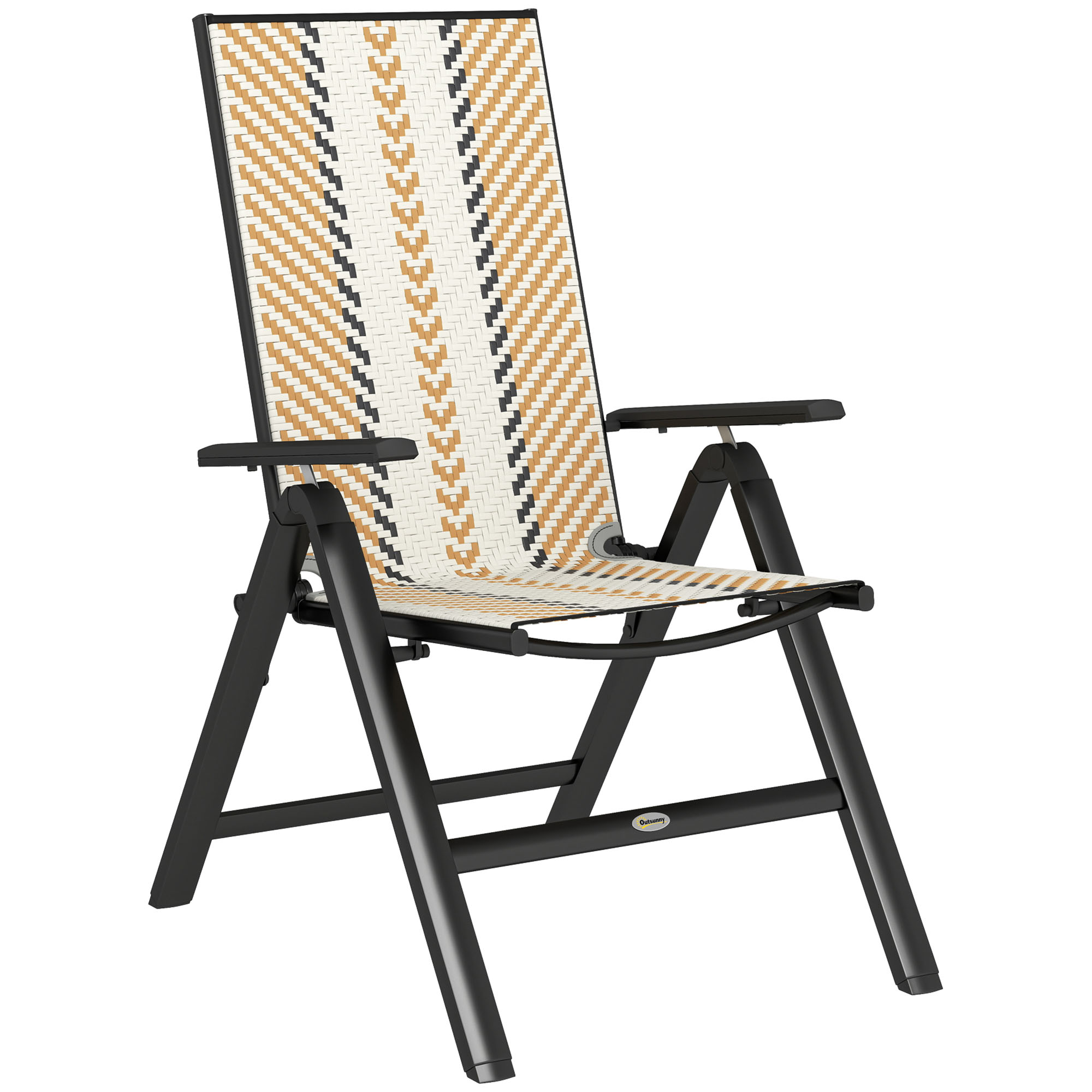 SUNVISTA Rattan Reclining Garden Chairs - Orange - Life Essentials
