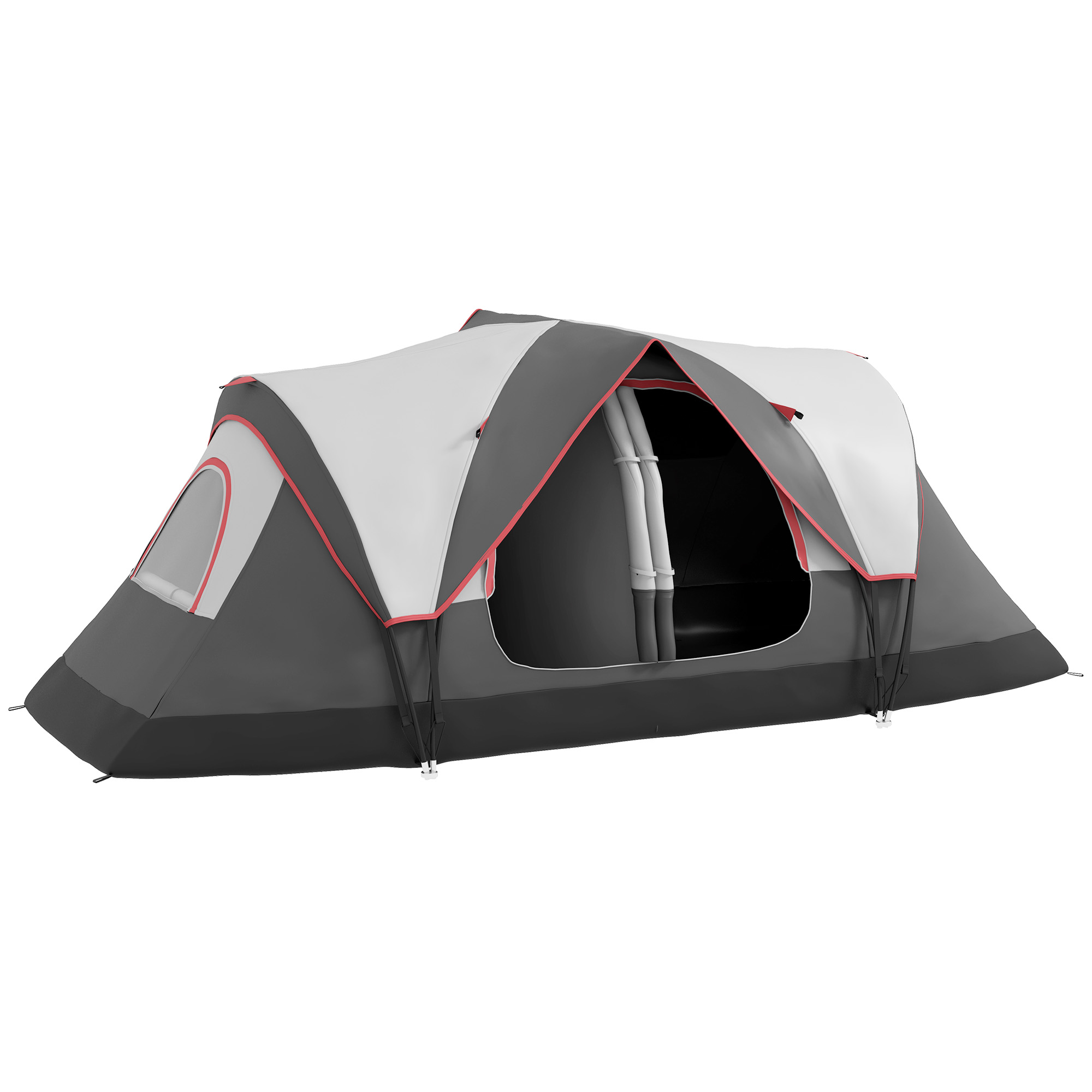 SUNVISTA Camping Tent for 6-8 Man with 2000mm Waterproof Rainfly and Carry Bag for Fishing Hiking Festival, Grey - Life Essentials