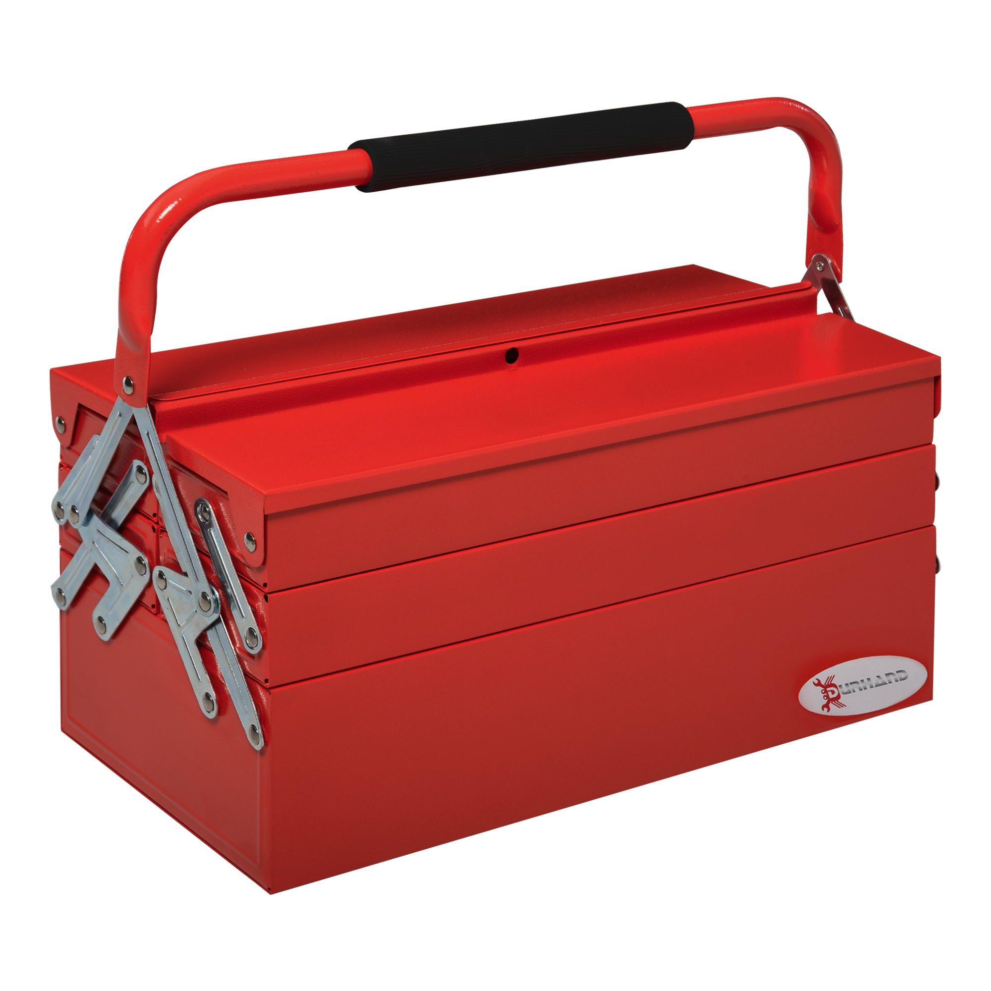 Metal Tool Box 3 Tier 5 Tray Professional Portable Storage Cabinet Workshop Cantilever Toolbox with Carry Handle, 45cmx22.5cmx34.5cm, Red - Life 