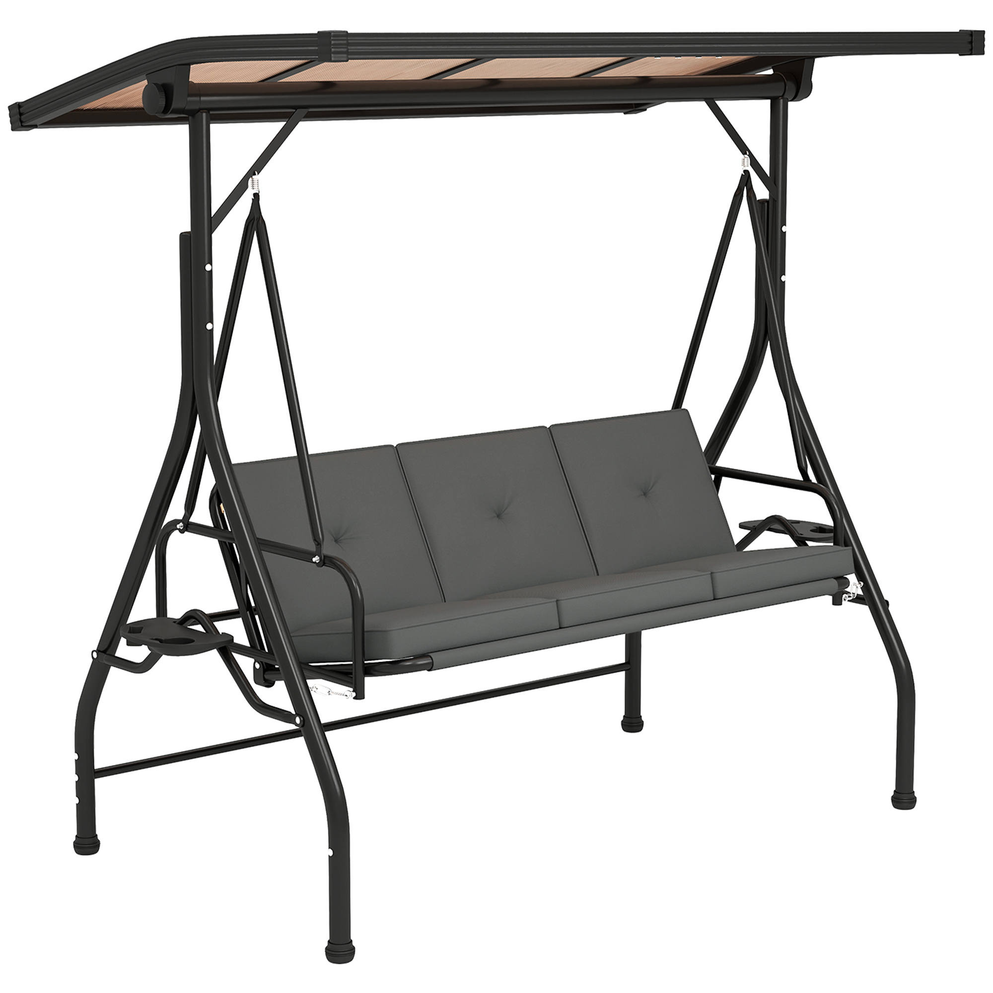SUNVISTA Convertible Three-Seater Swing Bench Bed - Dark Grey - Life Essentials