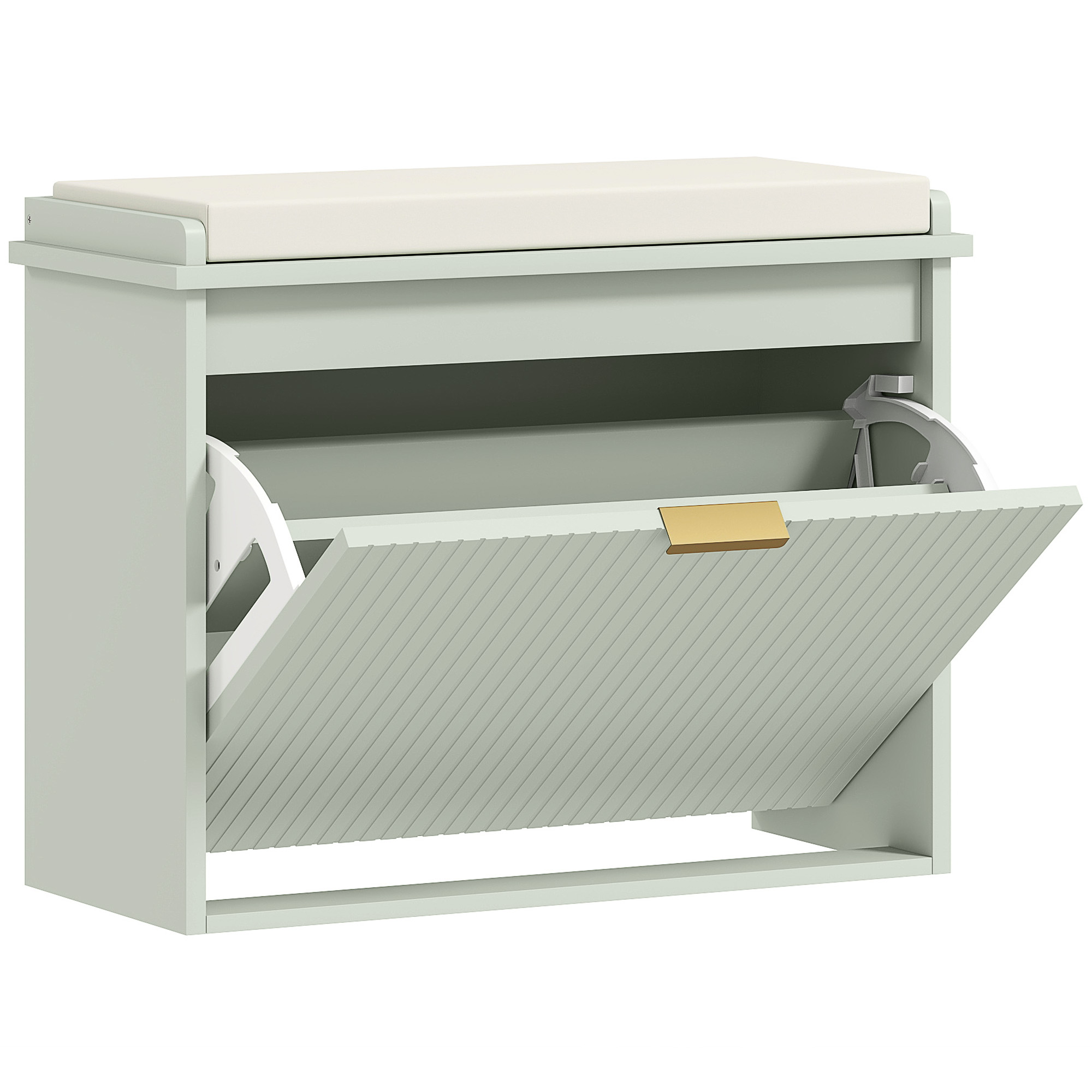 KELVIN 6 Pair Medium Shoe Bench Cabinet Green - Life Essentials