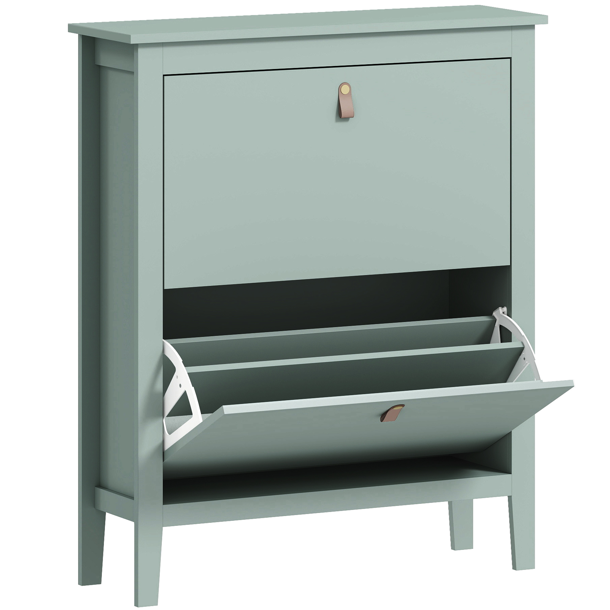 ZABIST 2 Drawers Medium Shoe Cabinet Green - Life Essentials