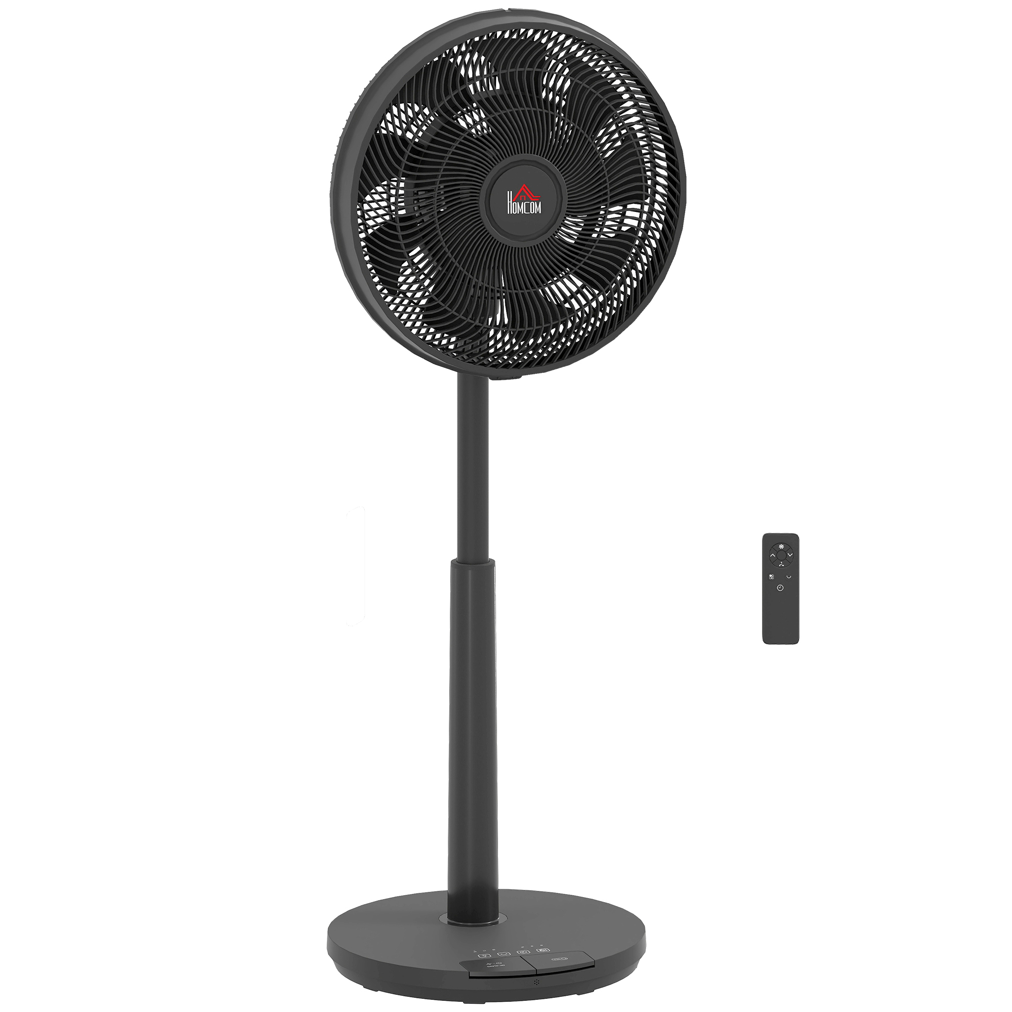 HERON Pedestal Fan with Oscillating, Tilt, Adjustable Height, Black - Life Essentials