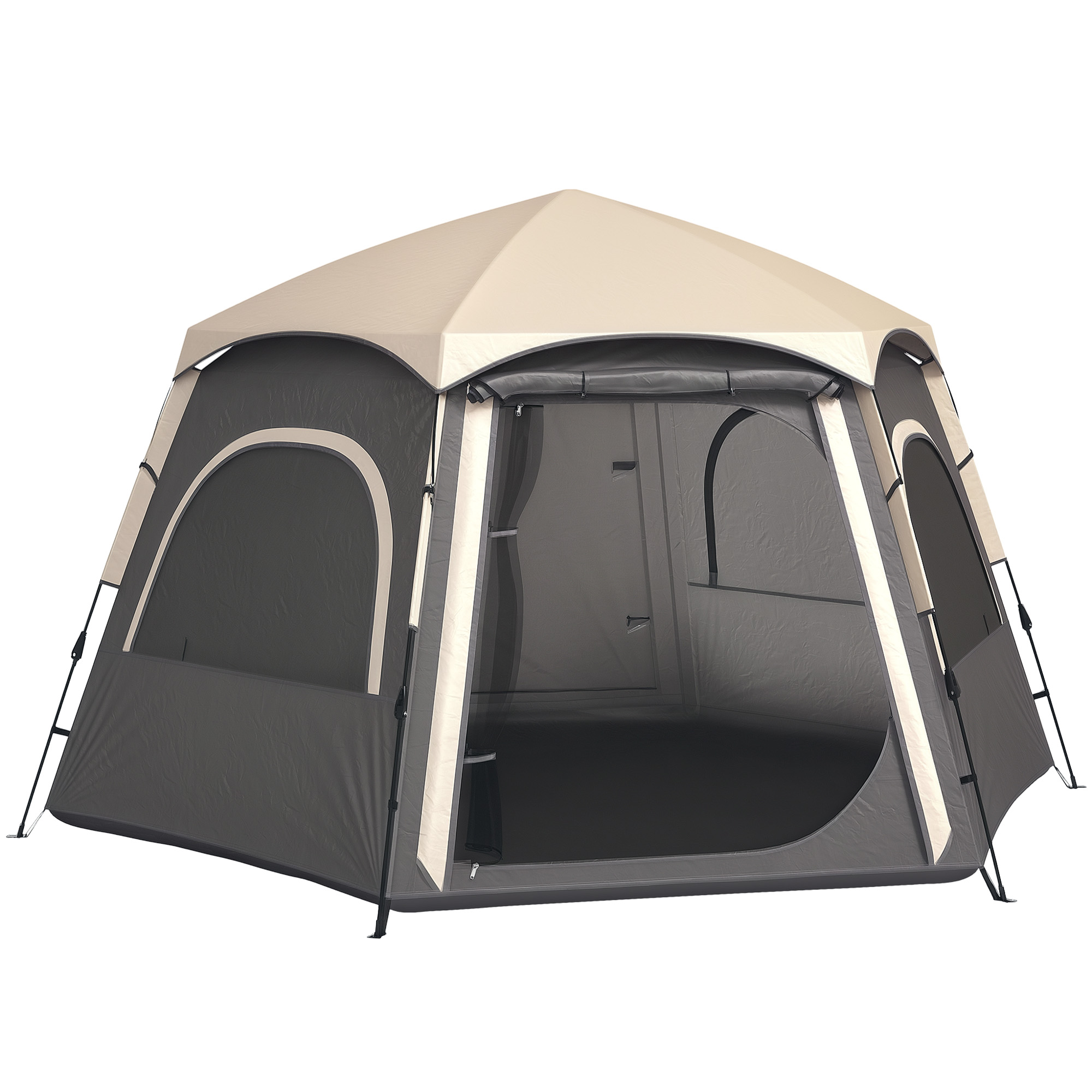 SUNVISTA Instant Dome Camping Tent, 2-4 Person, Waterproof with Vestibule & UV Protection, Dark Grey - Life Essentials