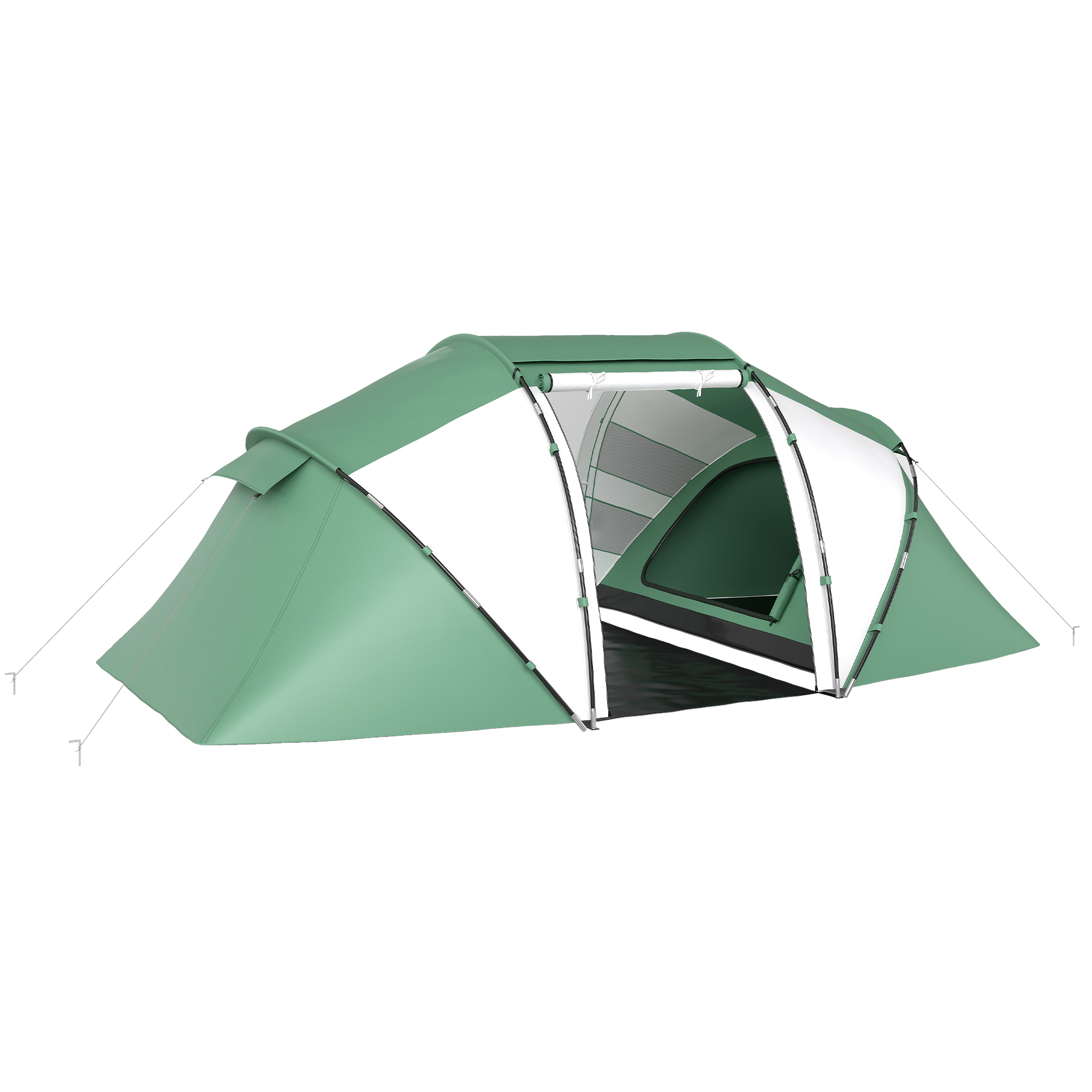 SUNVISTA 4-6 Man UV Protection Camping Tent - Green and White - Life Essentials