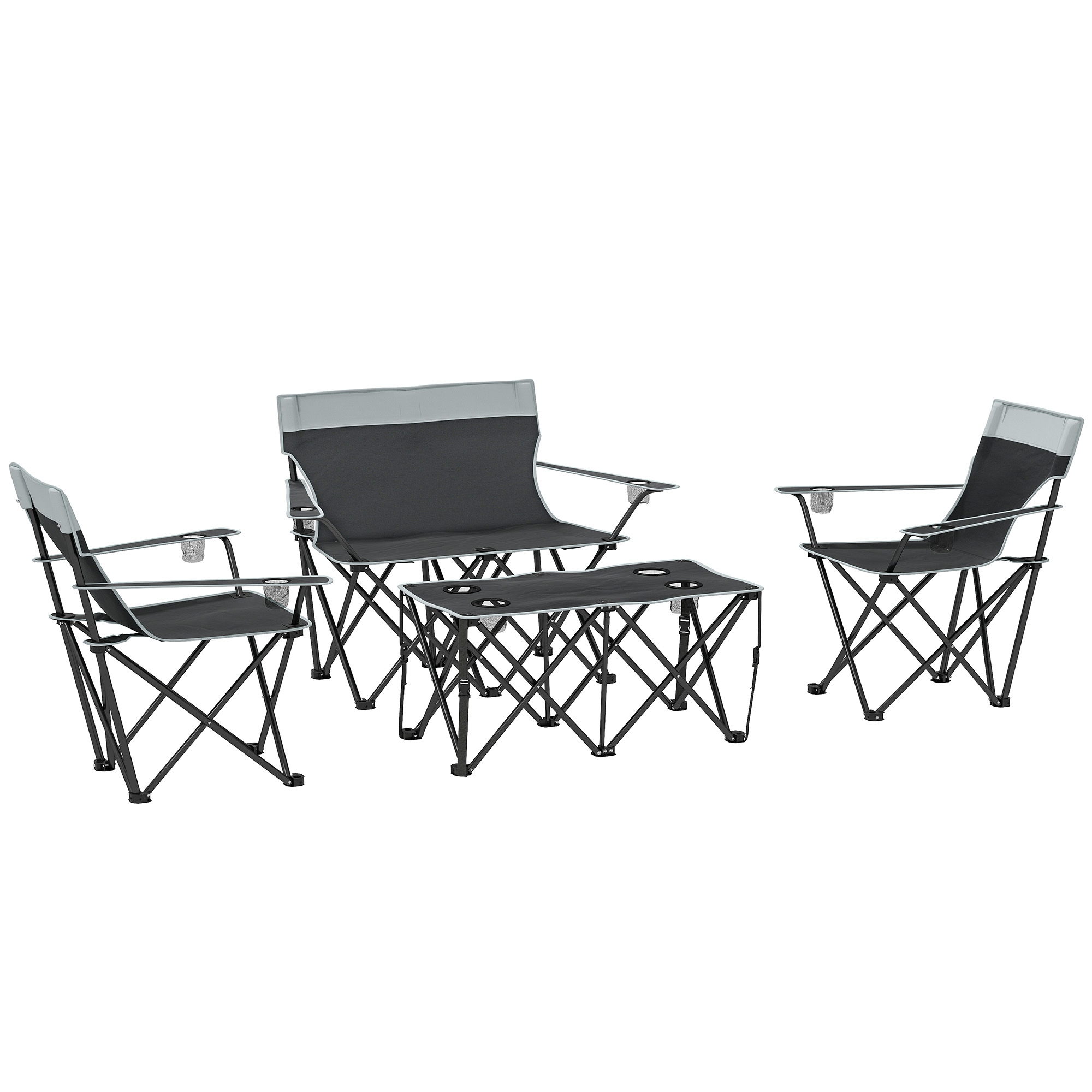 SUNVISTA Four-Piece Portable Picnic Table Set - Grey - Life Essentials
